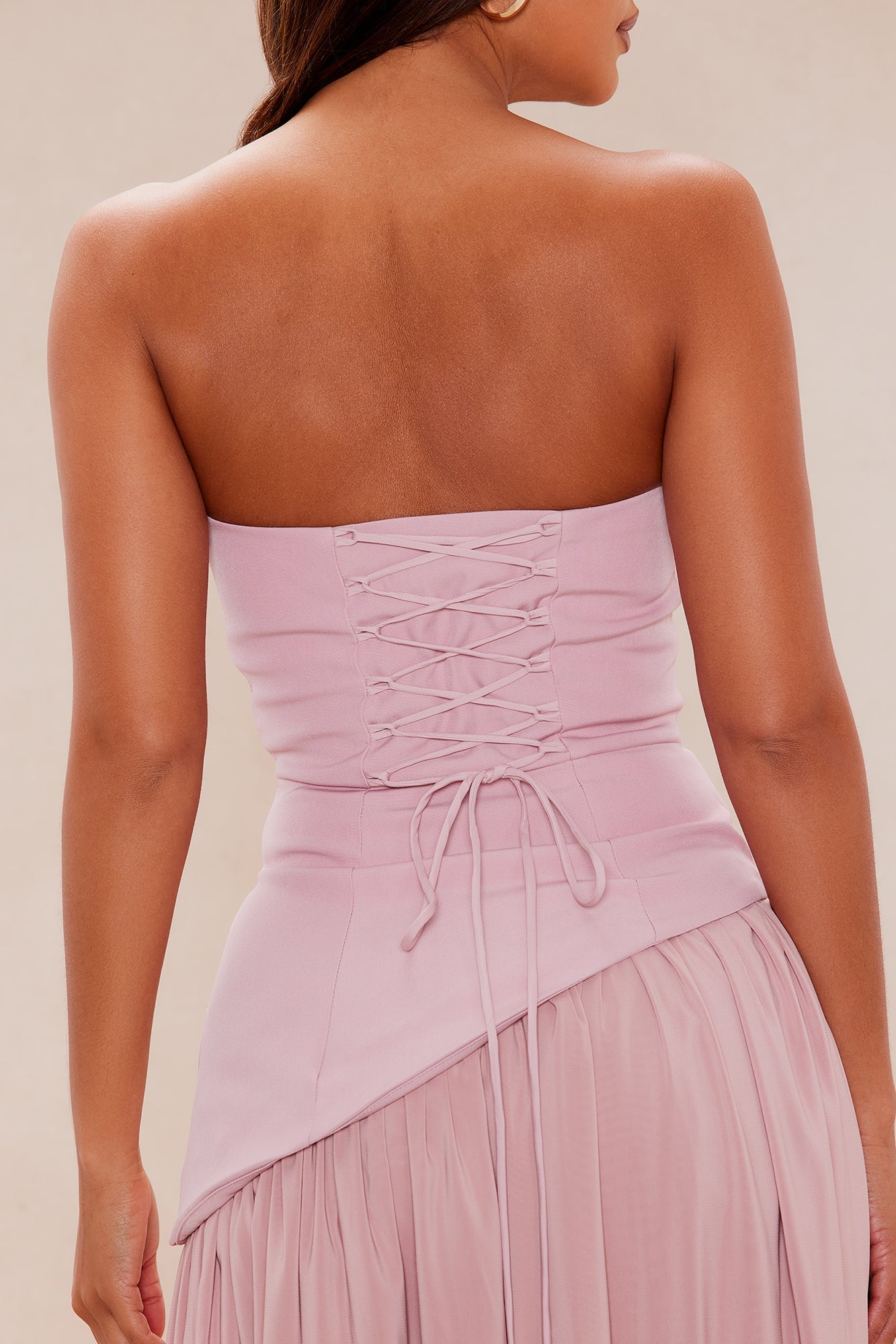 Romantic Dreams Strapless Maxi Gown - Mauve