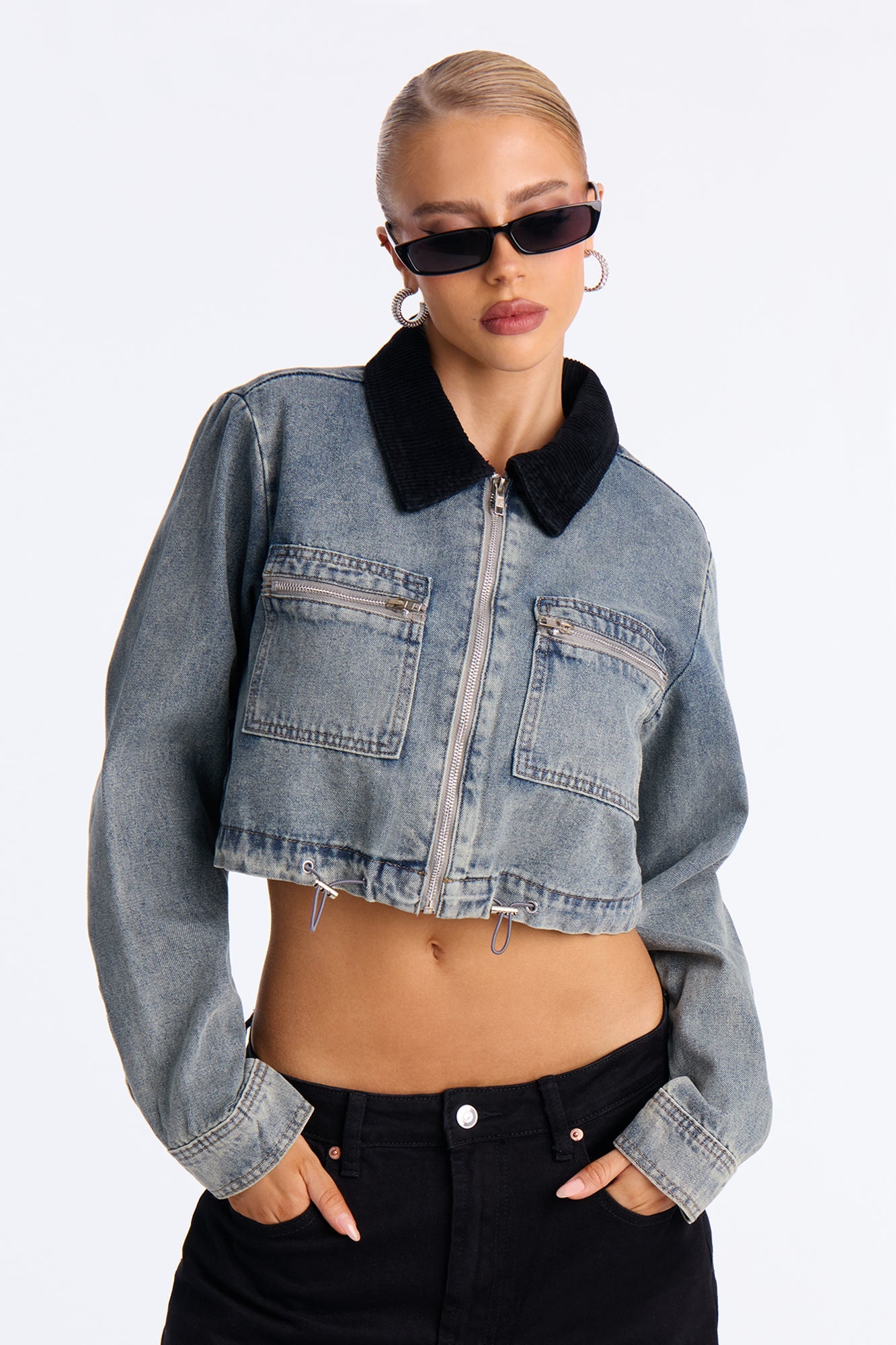 Vinnie Denim Bomber Jacket - Vintage Wash