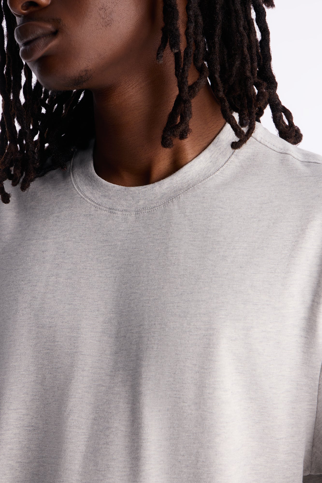 Relaxed Premium Midweight Tee - Heather Grey