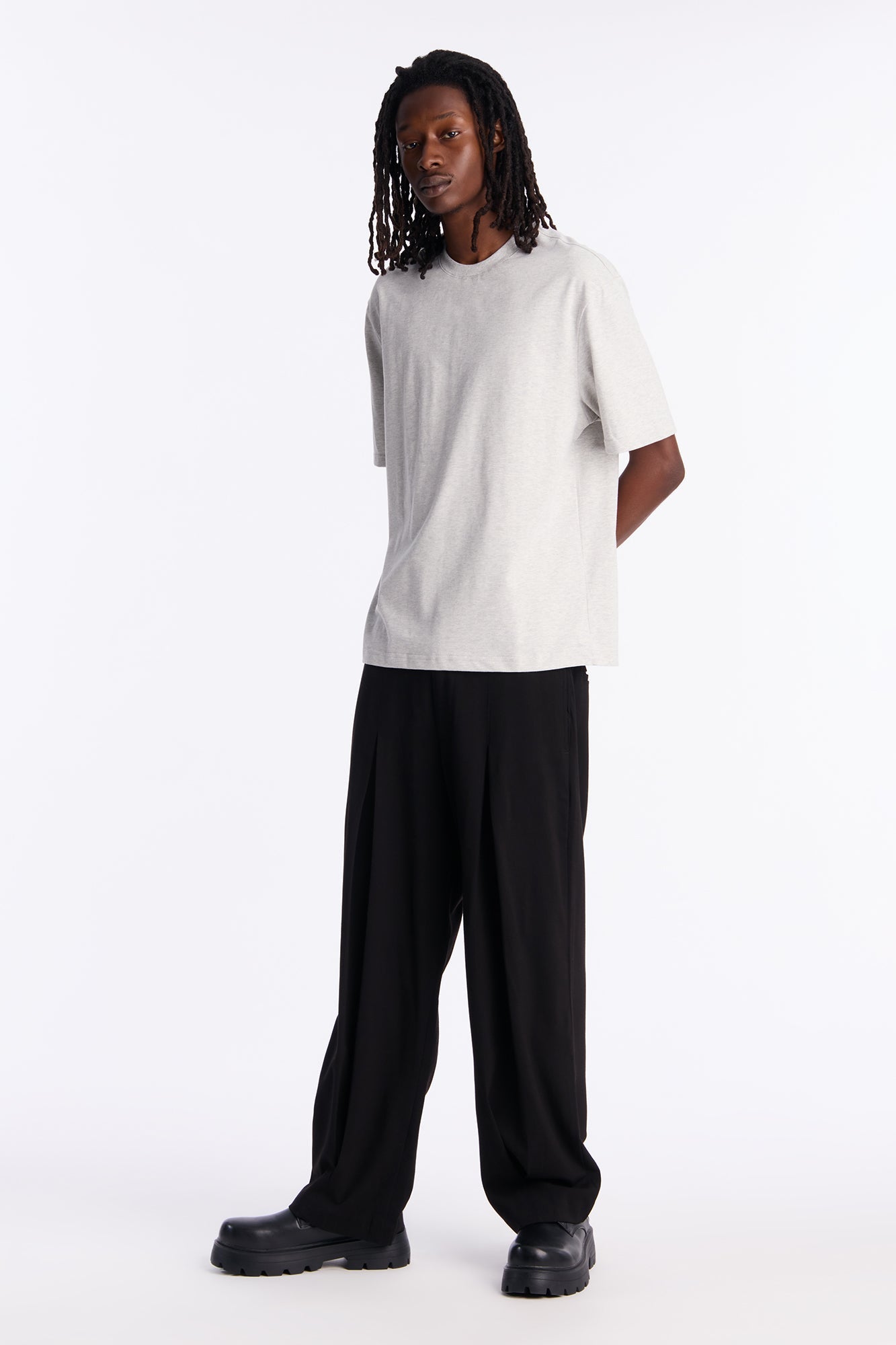 Relaxed Premium Midweight Tee - Heather Grey