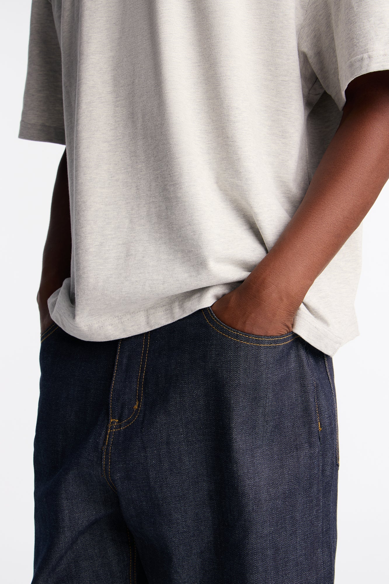 Boxy Premium Midweight Tee - Heather Grey