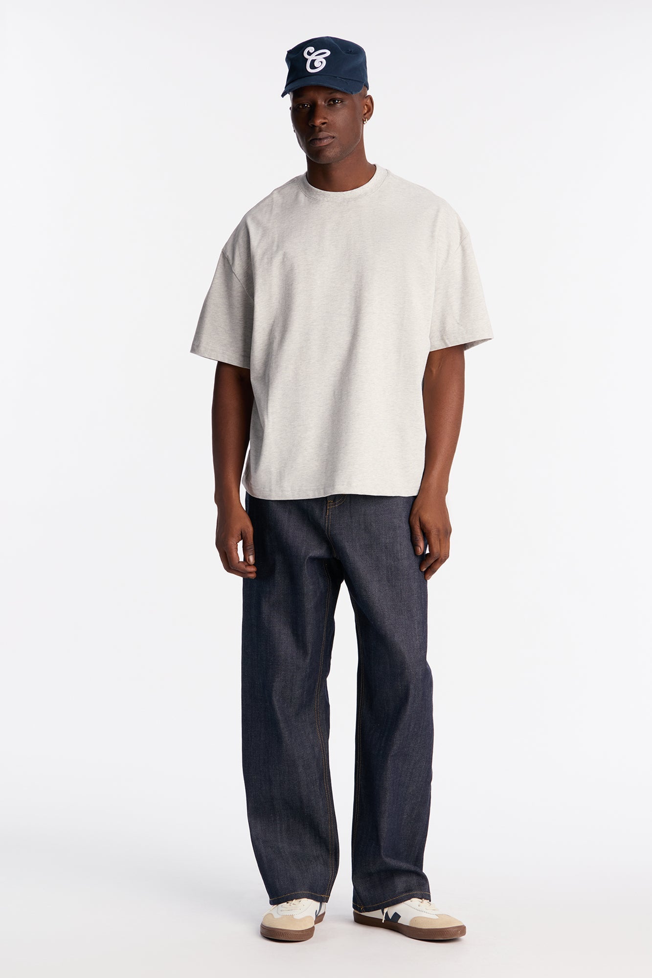 Boxy Premium Midweight Tee - Heather Grey