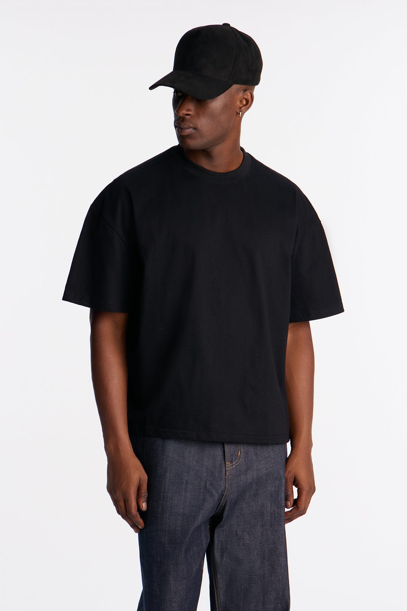 Boxy Premium Midweight Tee - Black