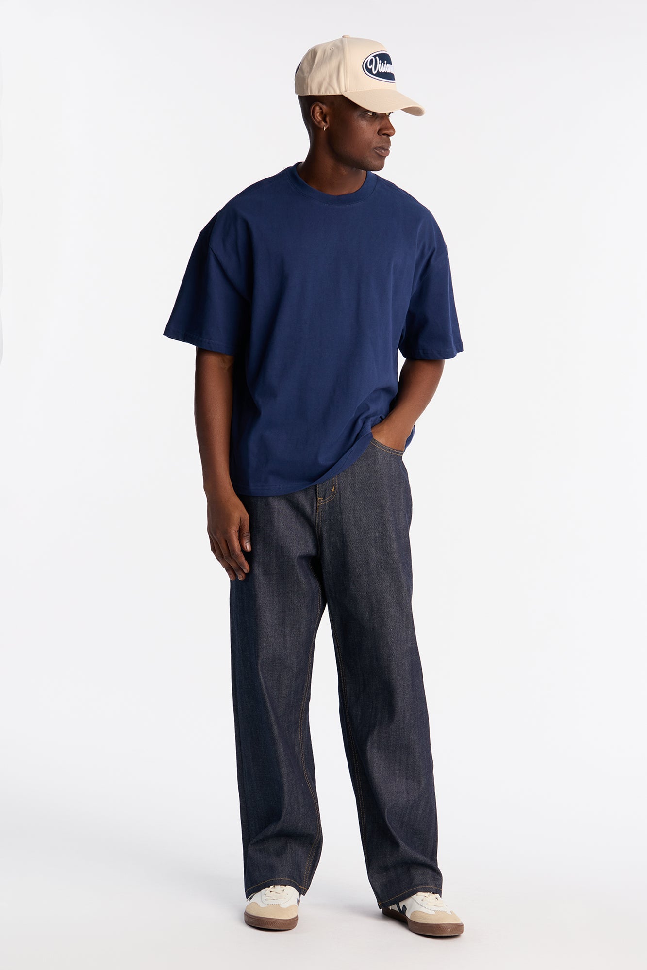 Boxy Premium Midweight Tee - Navy