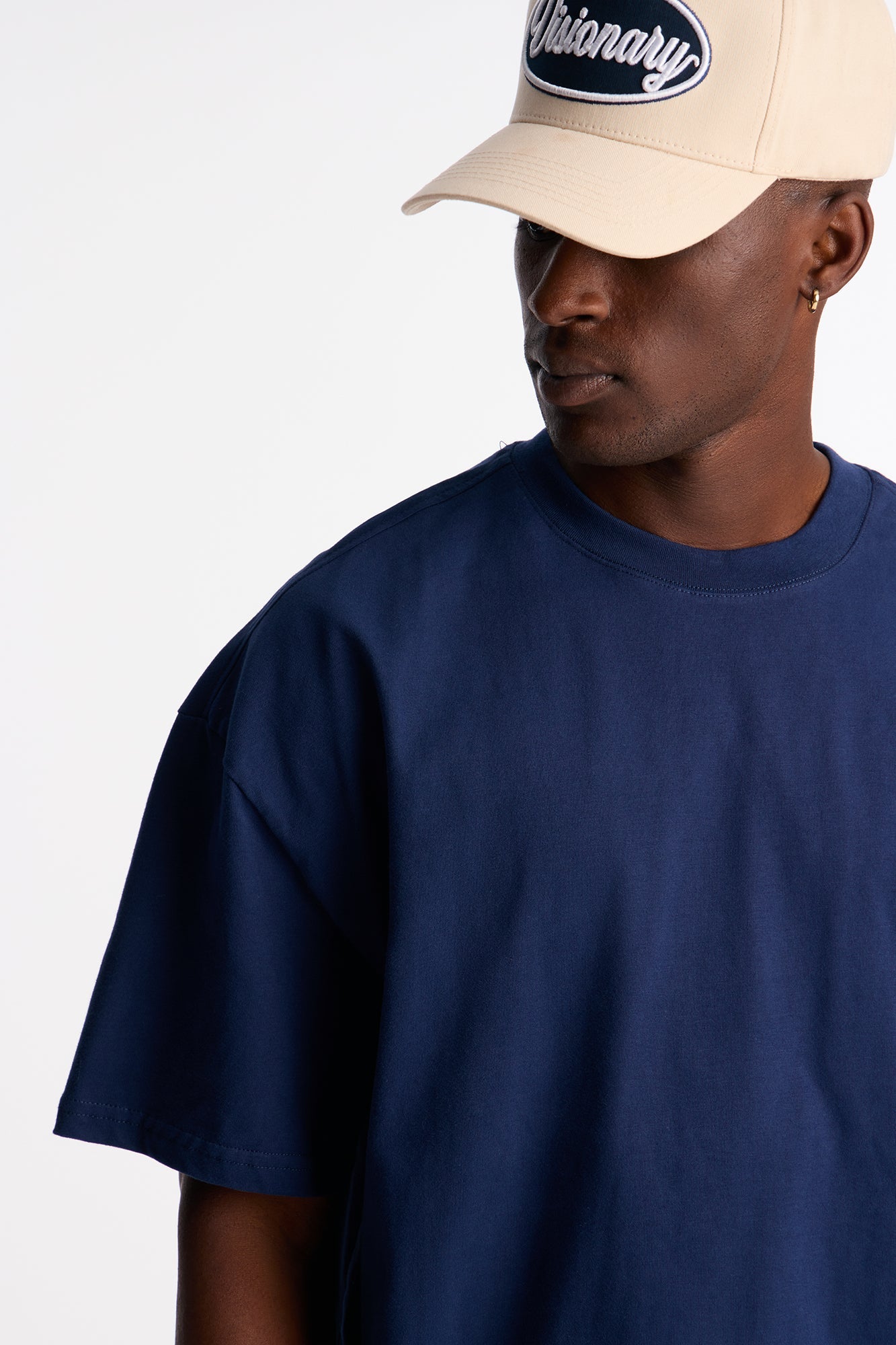 Boxy Premium Midweight Tee - Navy