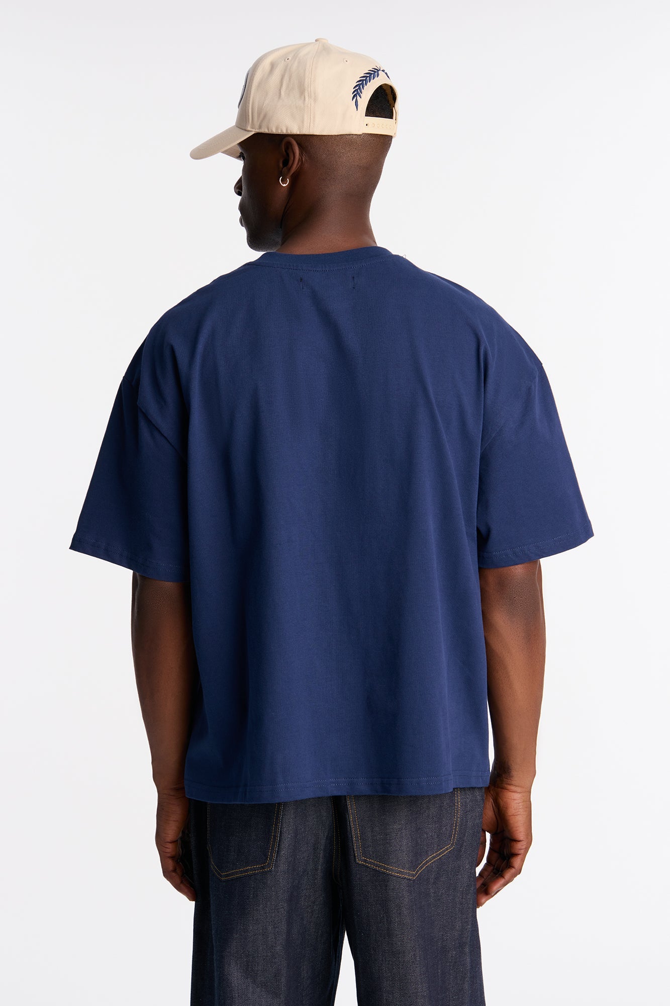 Boxy Premium Midweight Tee - Navy