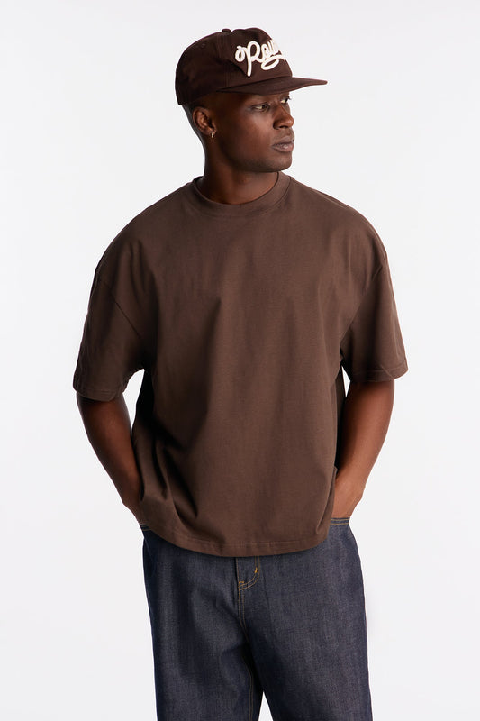 Boxy Premium Midweight Tee - Brown