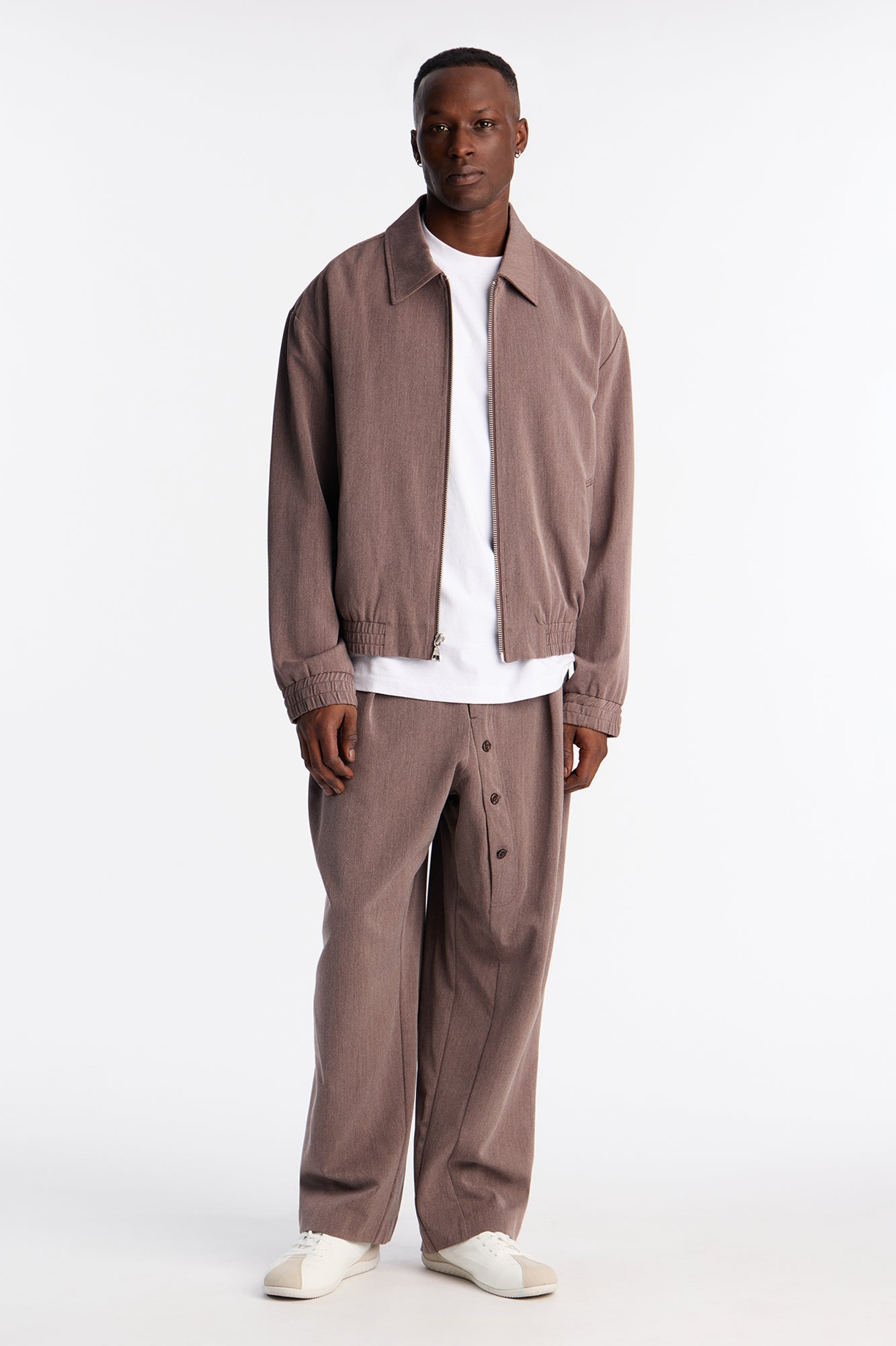 Relaxed Upper East Side Zip Jacket - Brown