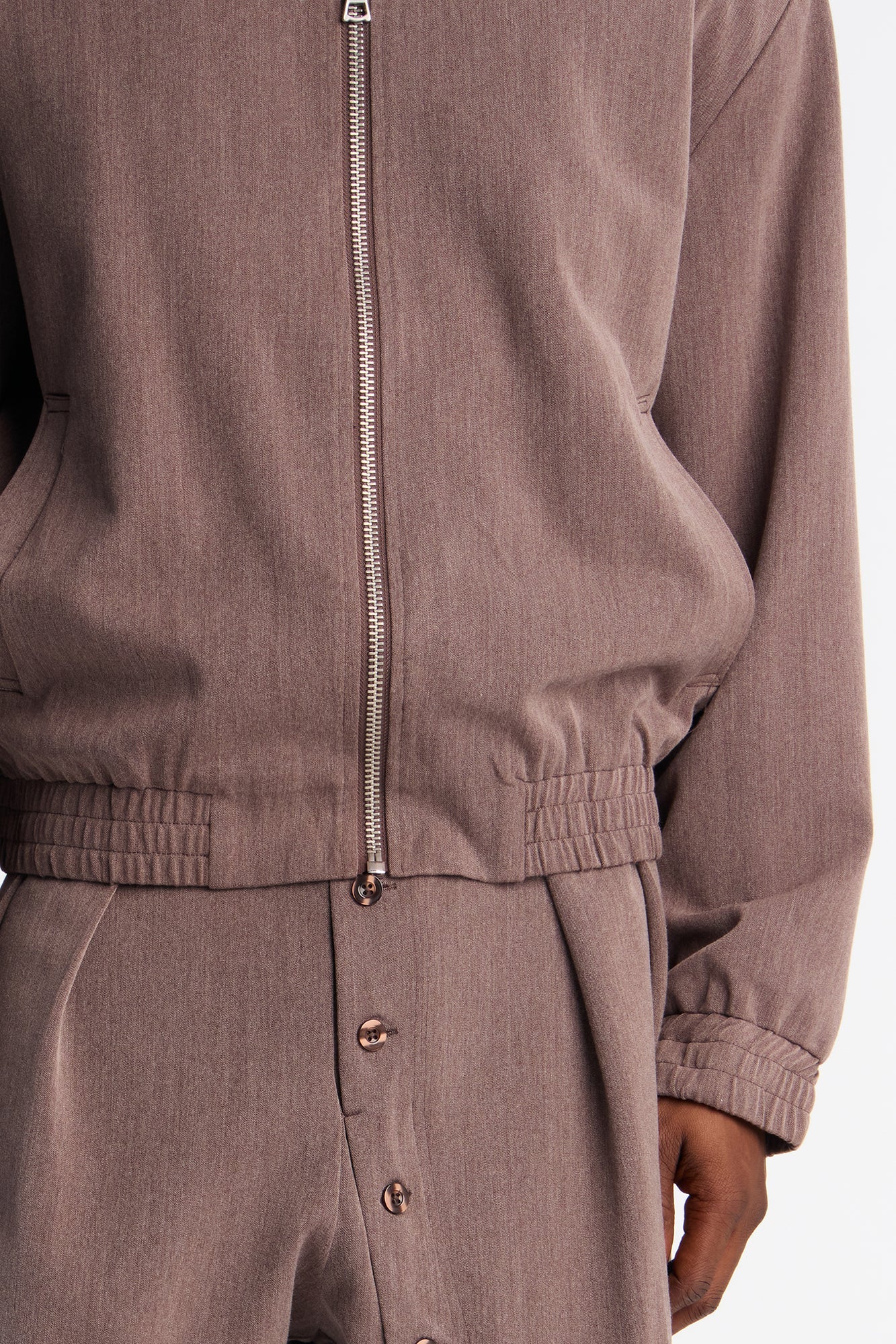 Relaxed Upper East Side Zip Jacket - Brown