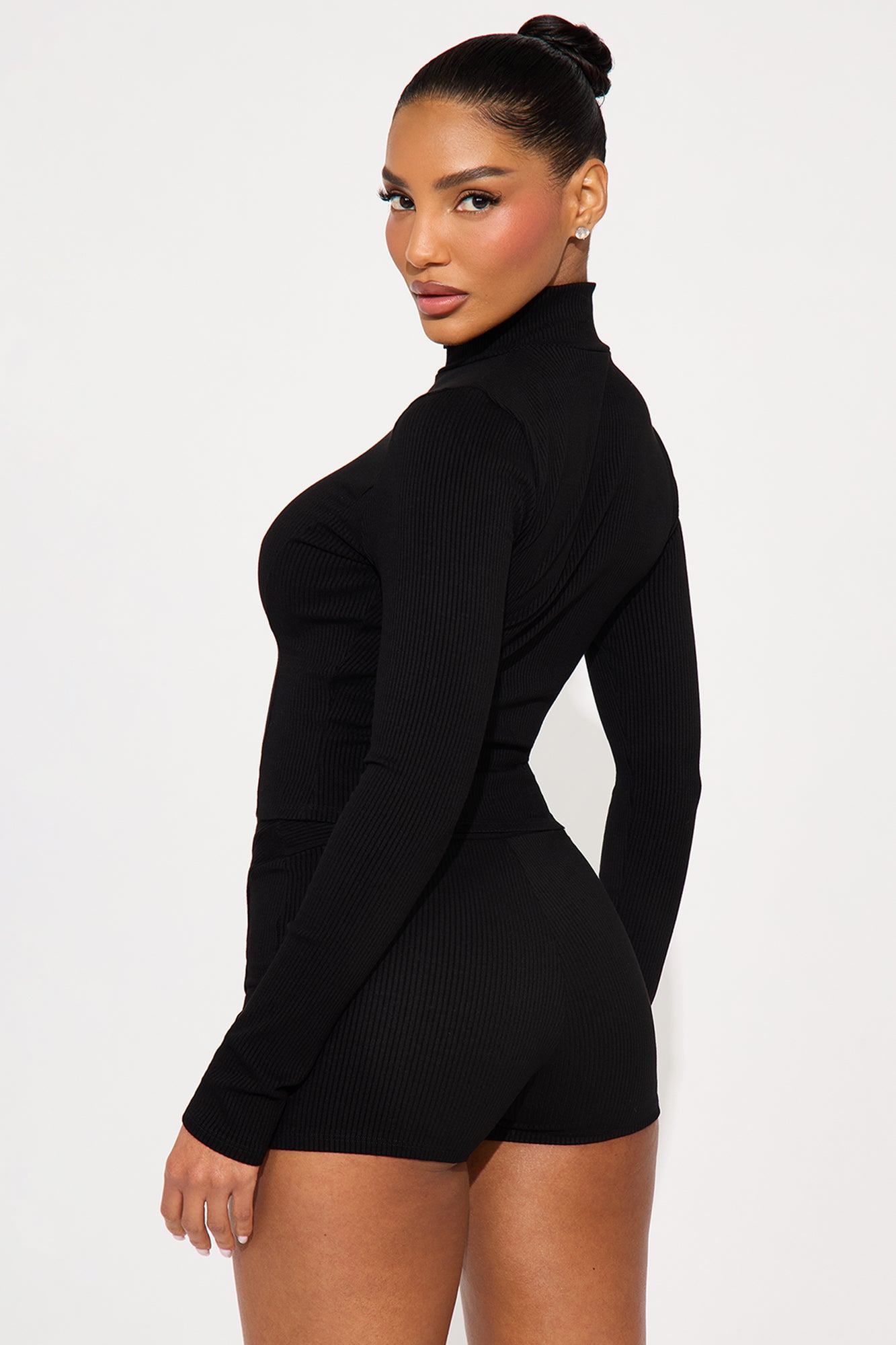 Nika Zip Snatched Short Set - Black