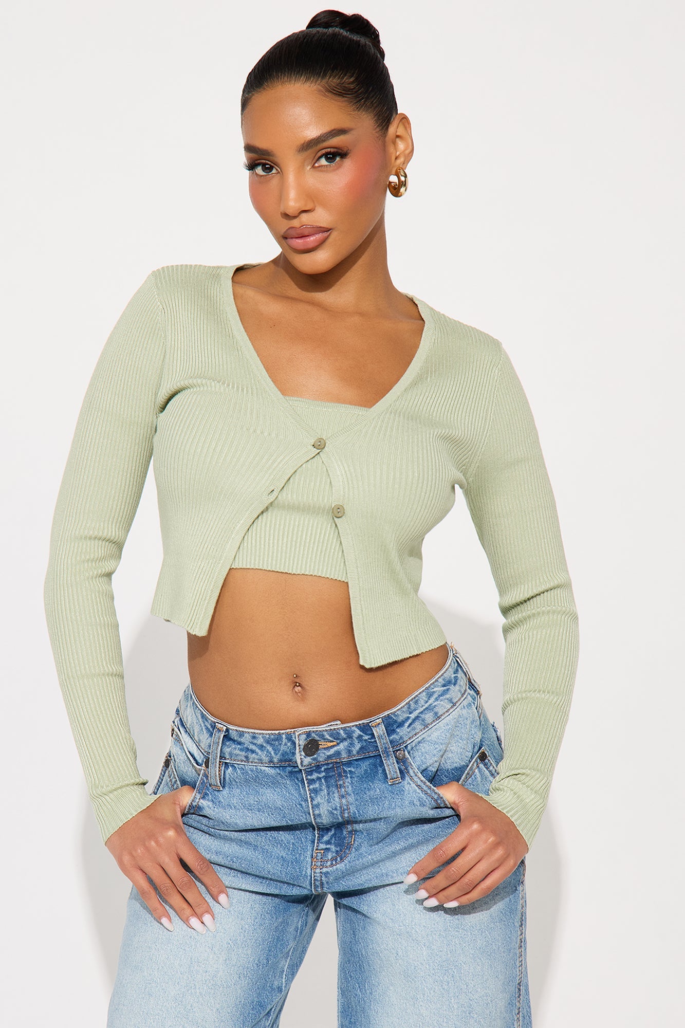 Early Sunsets Sweater Set - Sage