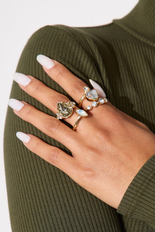 Luka 5 Piece Mutli Ring Set - Gold