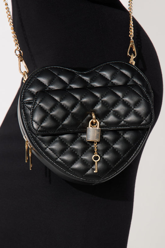 Key To My Heart Crossbody Bag - Black