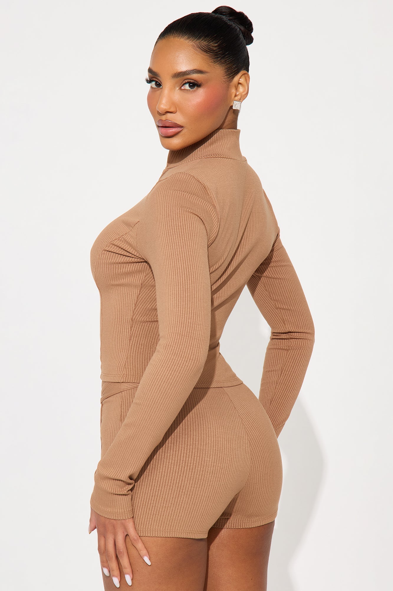 Nika Zip Snatched Short Set - Nude