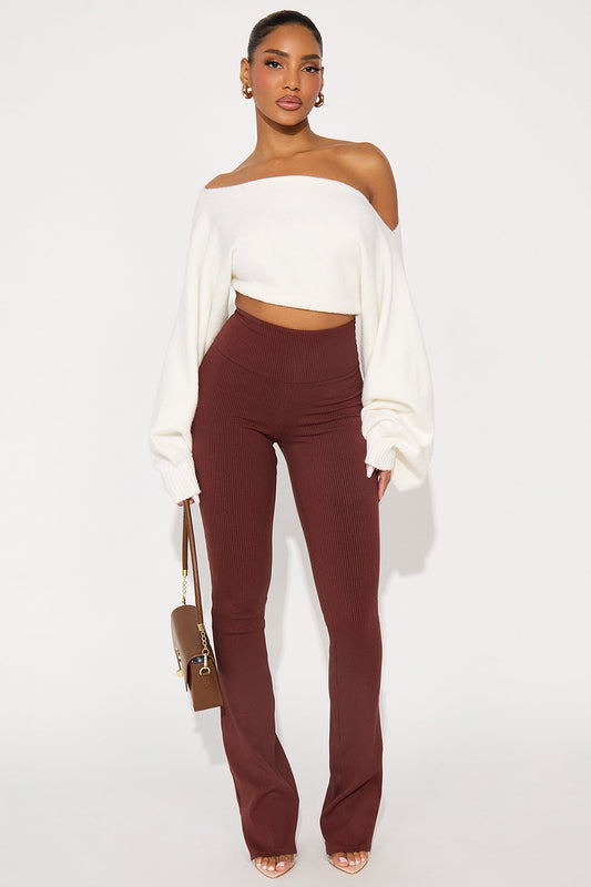 Mila Snatched Flare Leggings - Brown