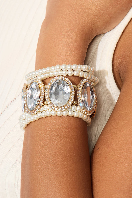 Halo Glow 5 Piece Multi Bracelet Set - Gold