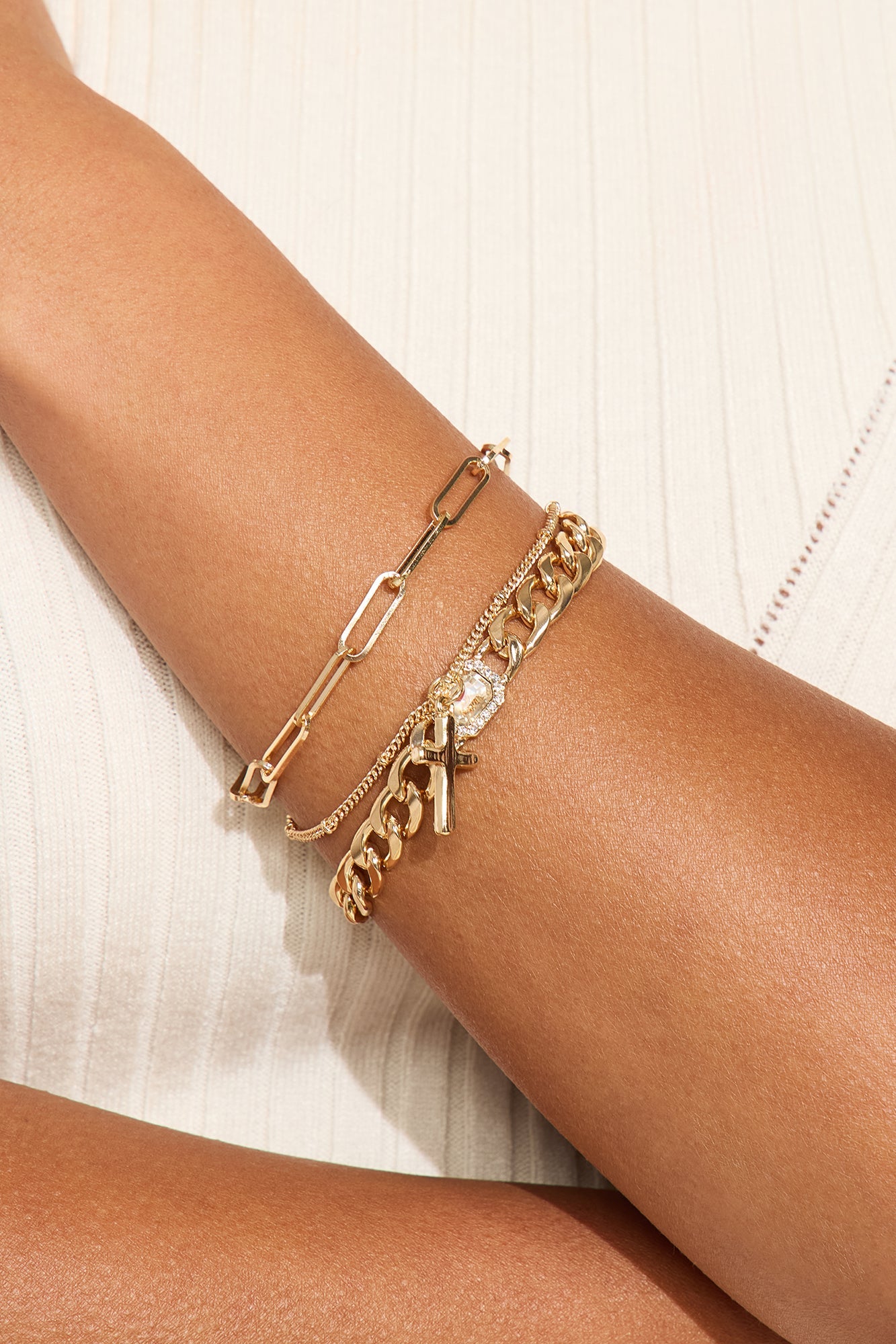 From Above 3 Piece Bracelet Set - Gold