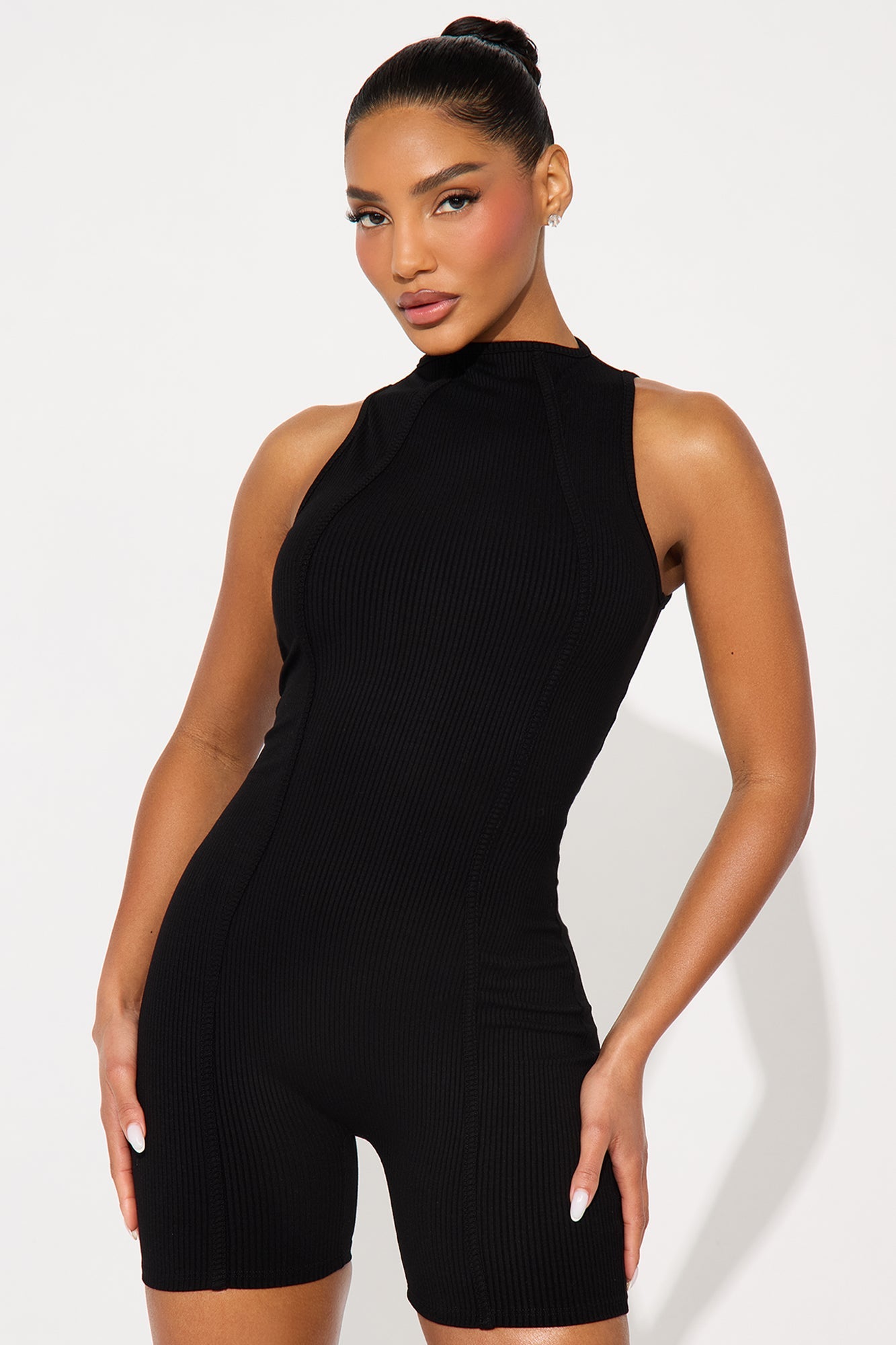 Nina Snatched Romper - Black