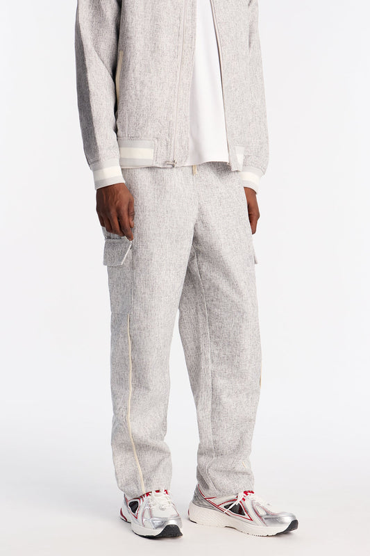 Straight Tweed Textured Cargo Pant - Grey/combo