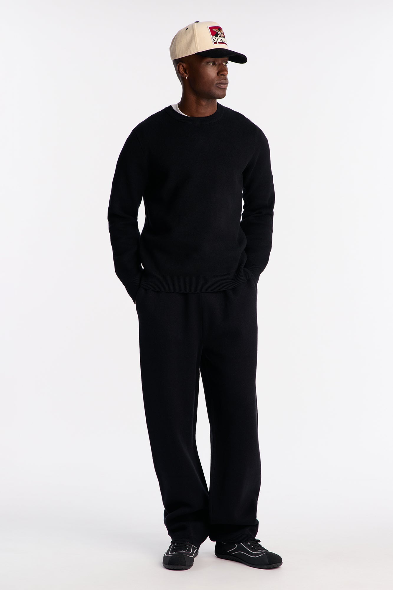 Recline Sweater Knit Crewneck - Black
