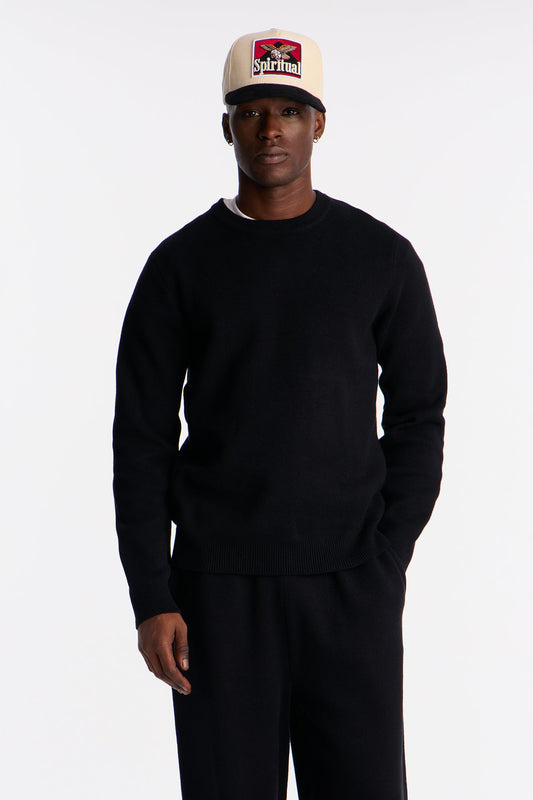 Recline Sweater Knit Crewneck - Black