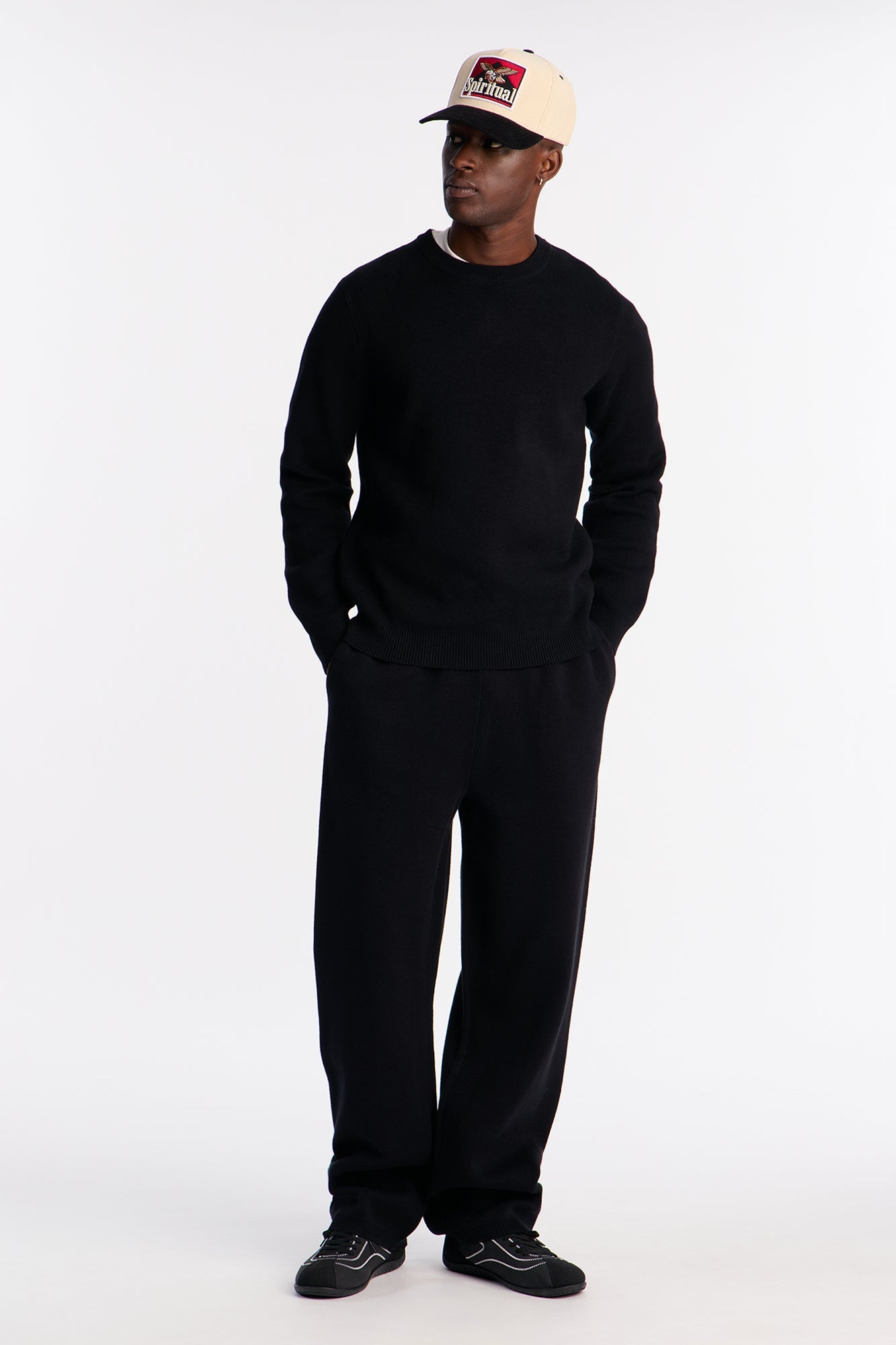 Recline Sweater Knit Sweatpants - Black
