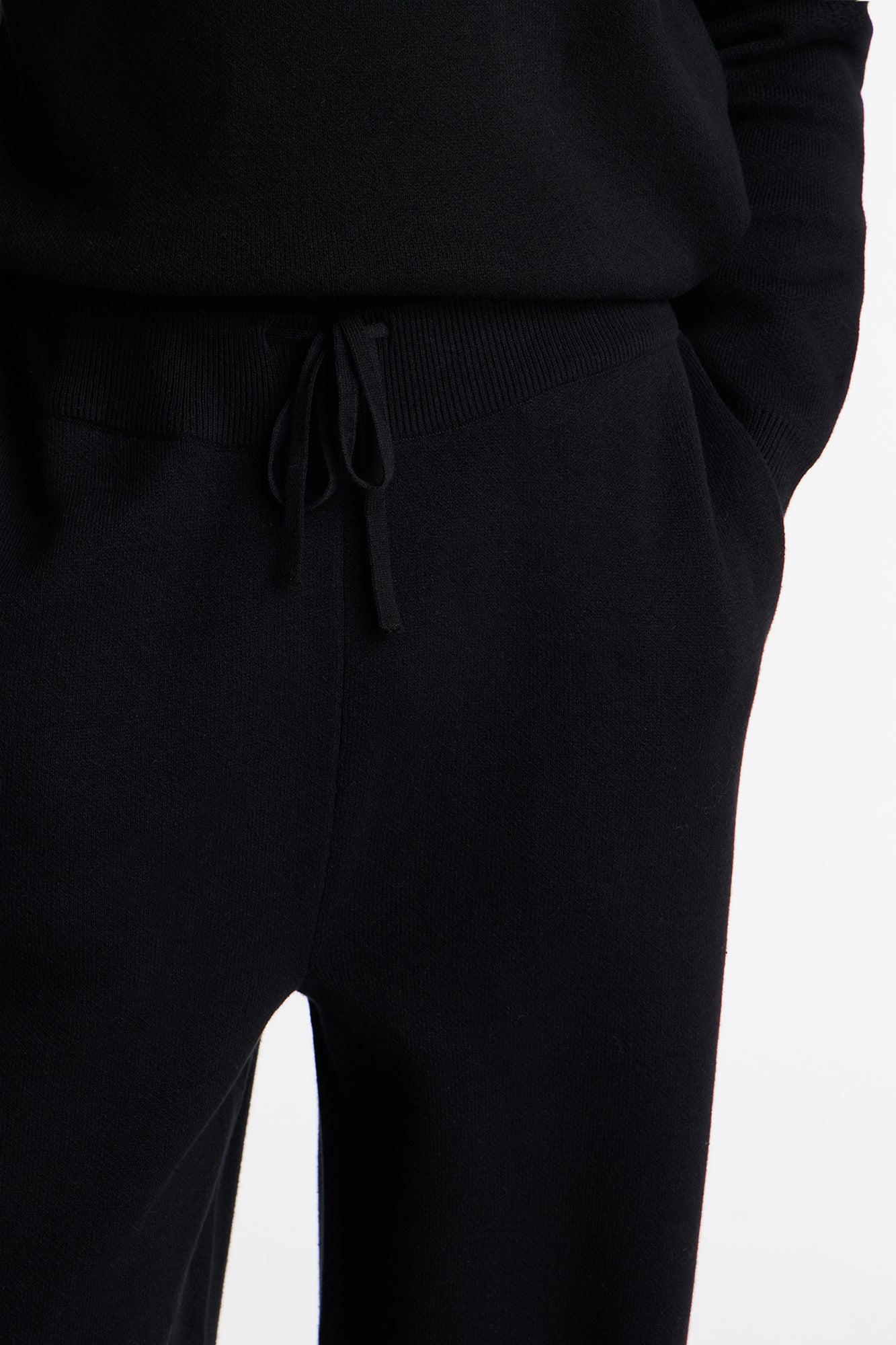 Recline Sweater Knit Sweatpants - Black