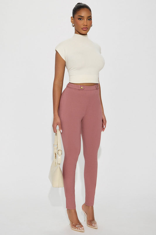 Just Fine High Rise Skinny Pant - Mauve