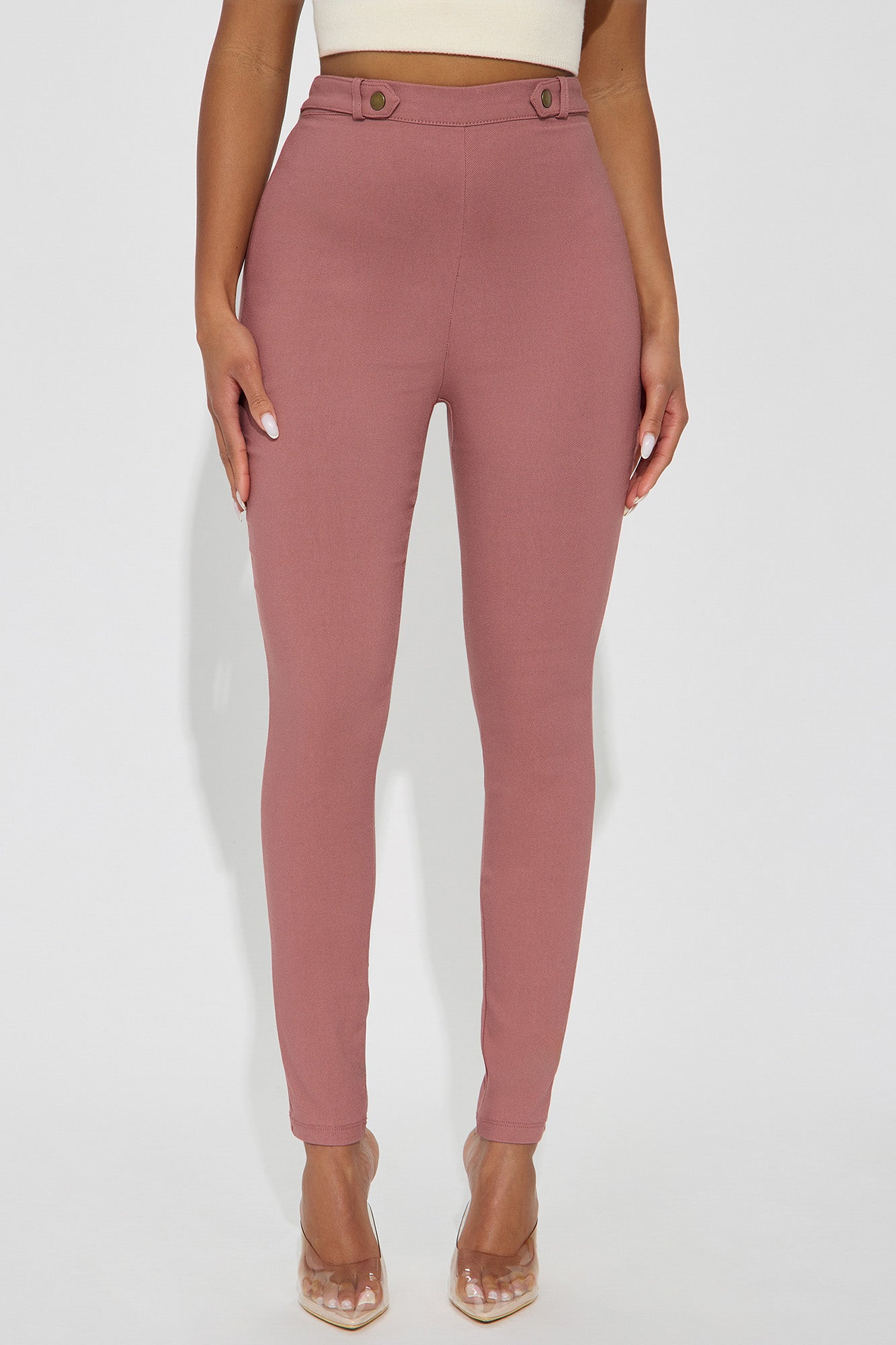 Just Fine High Rise Skinny Pant - Mauve