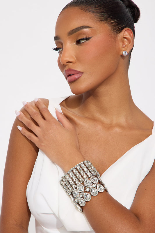 Duo Of Light 2 Piece Stretch Bracelet Set - Silver