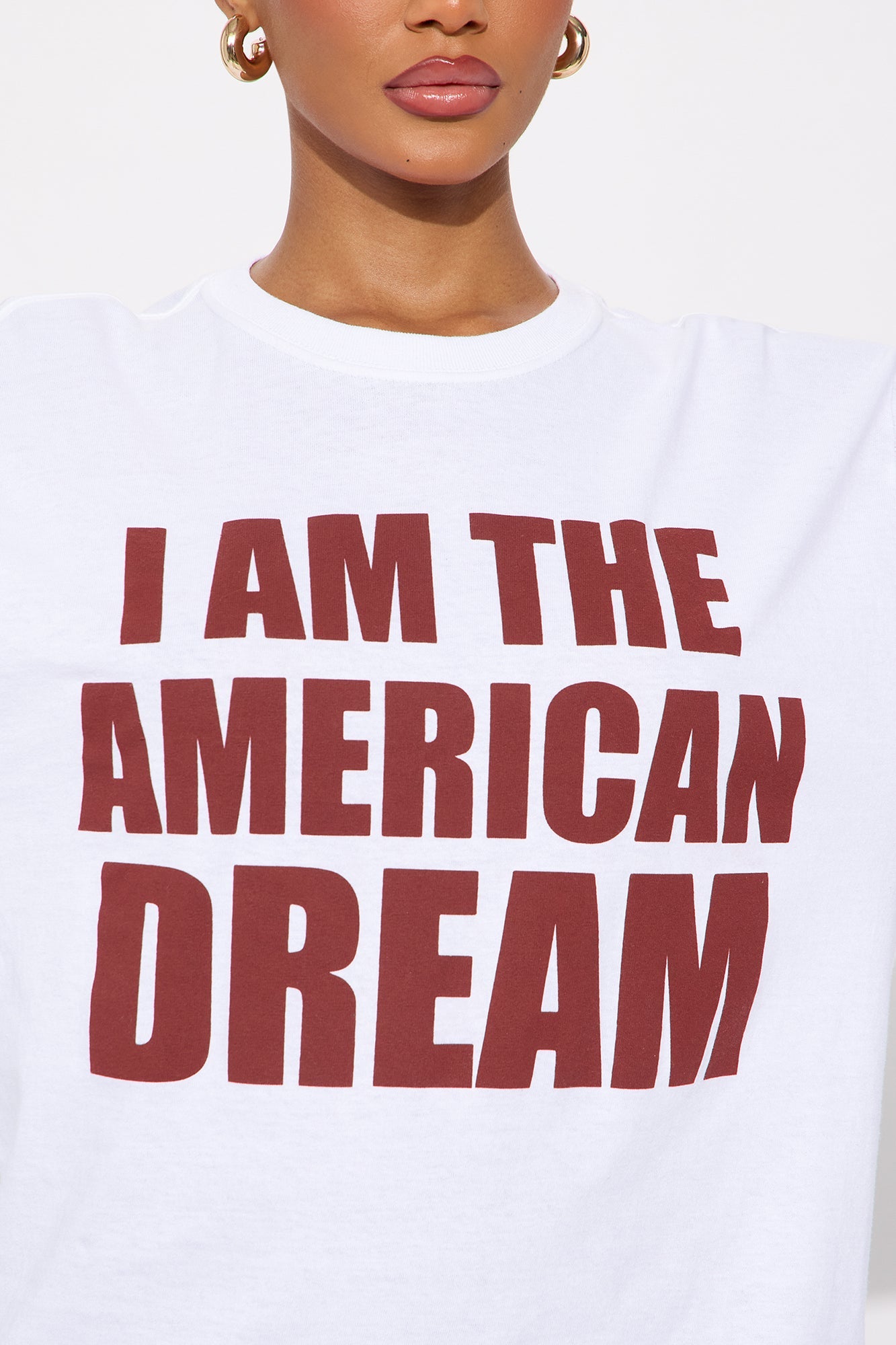 I Am The American Dream Oversize Long Sleeve Tee - White