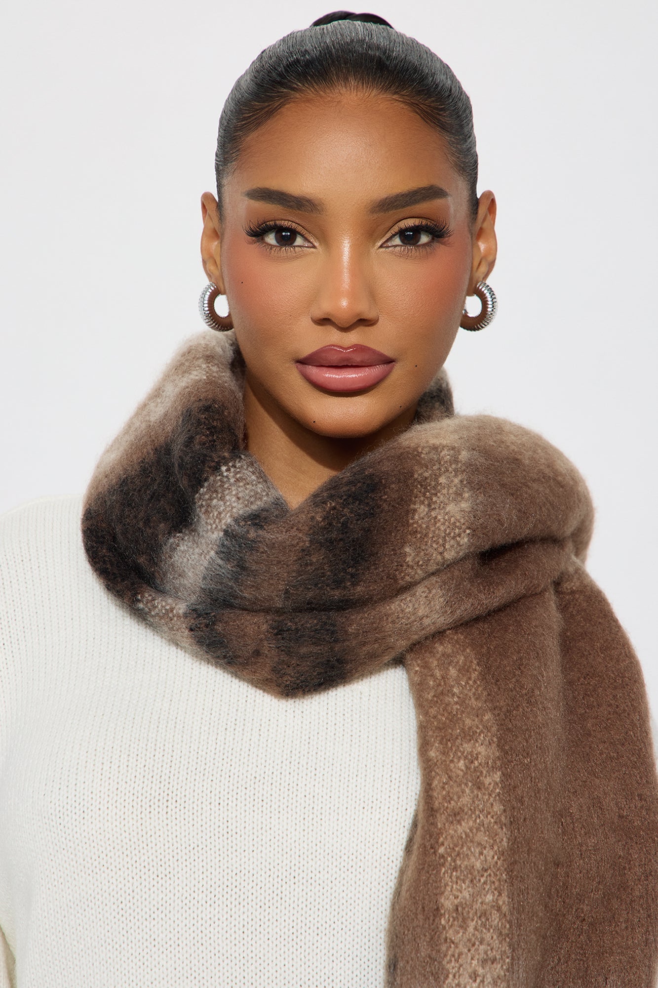 Mocha Latte Weather Scarf - Black/Brown