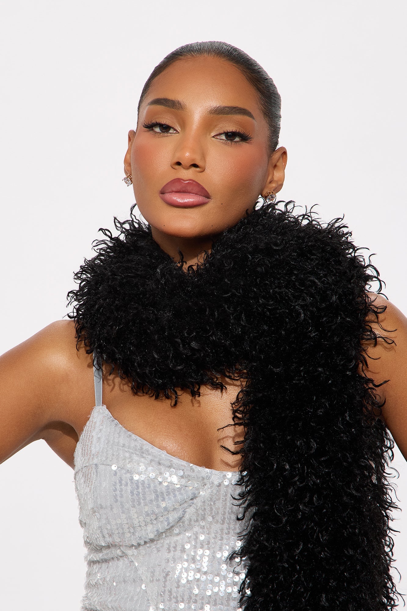 It's A Girls Night Out Faux Fur Scarf - Black