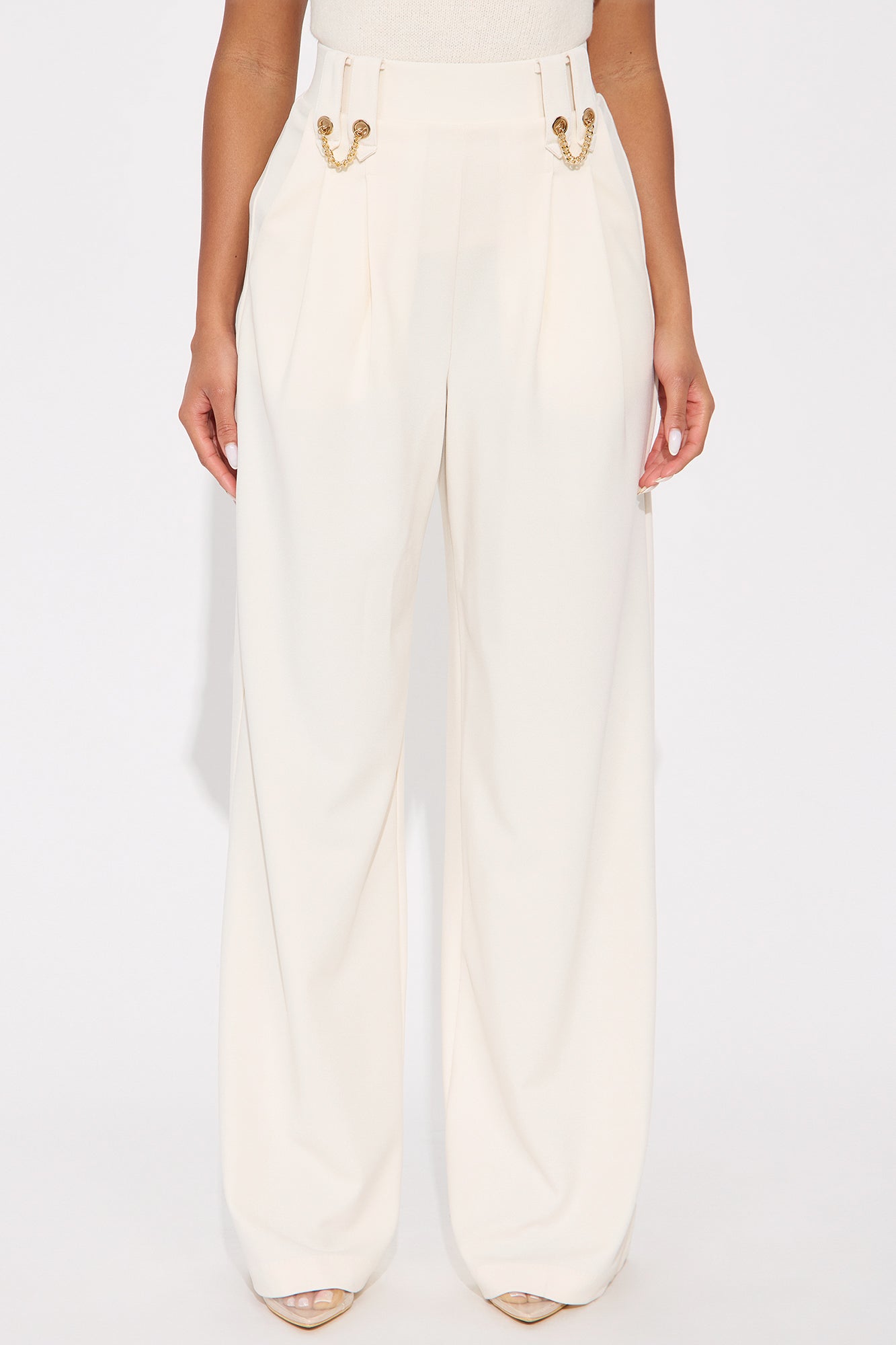 Office Mood Wide Leg Trouser - Cream