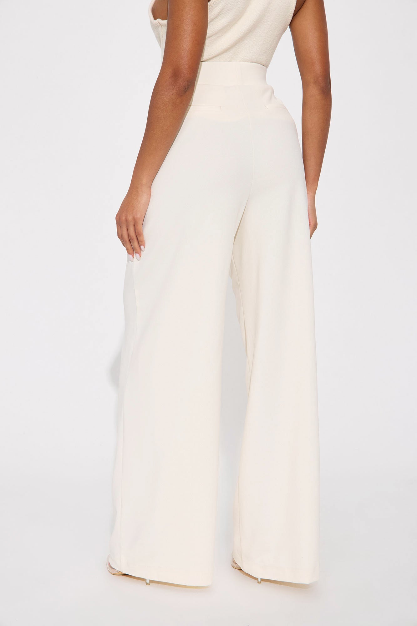 Office Mood Wide Leg Trouser - Cream