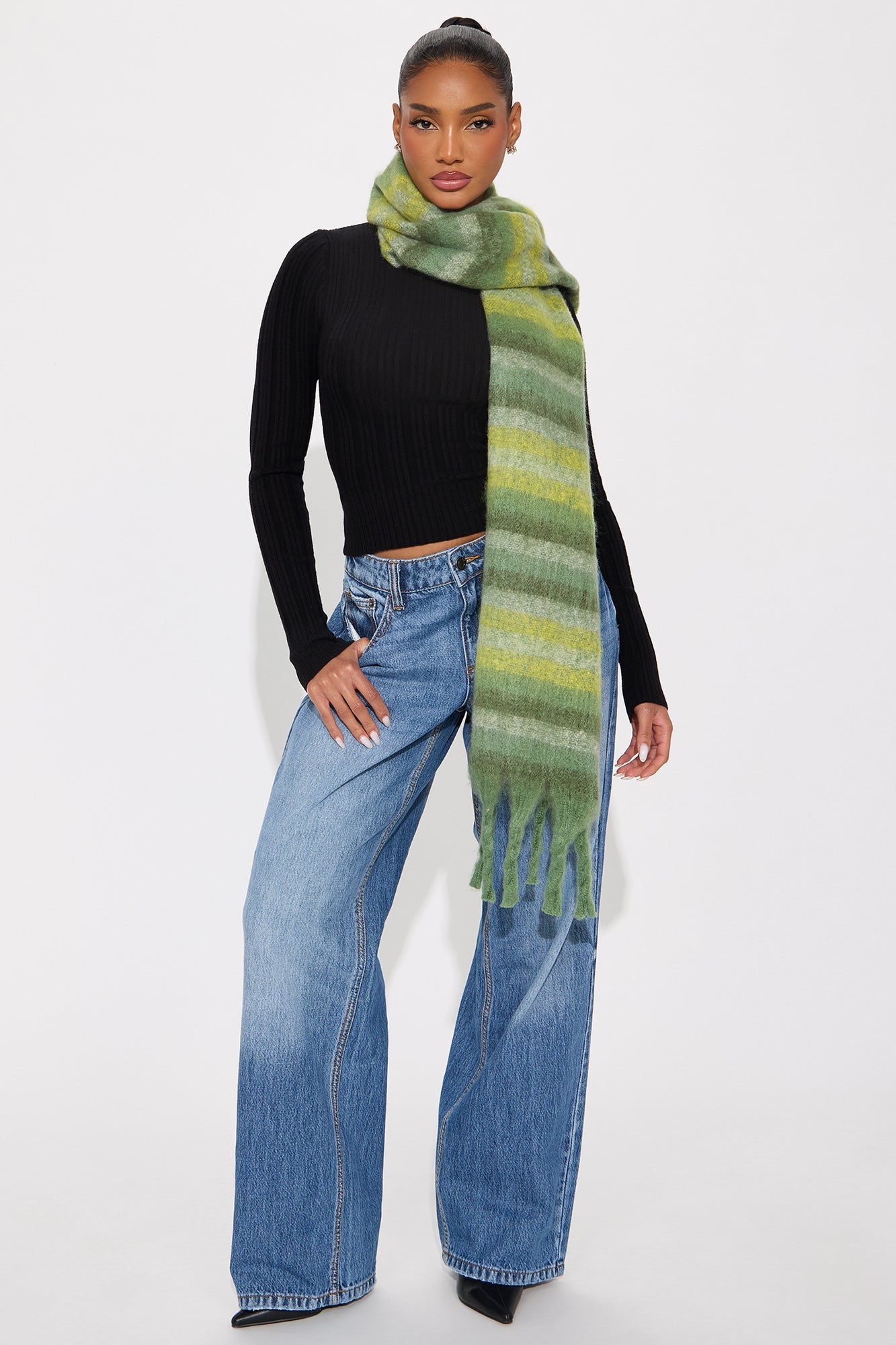 Staying Cozy Scarf - Green
