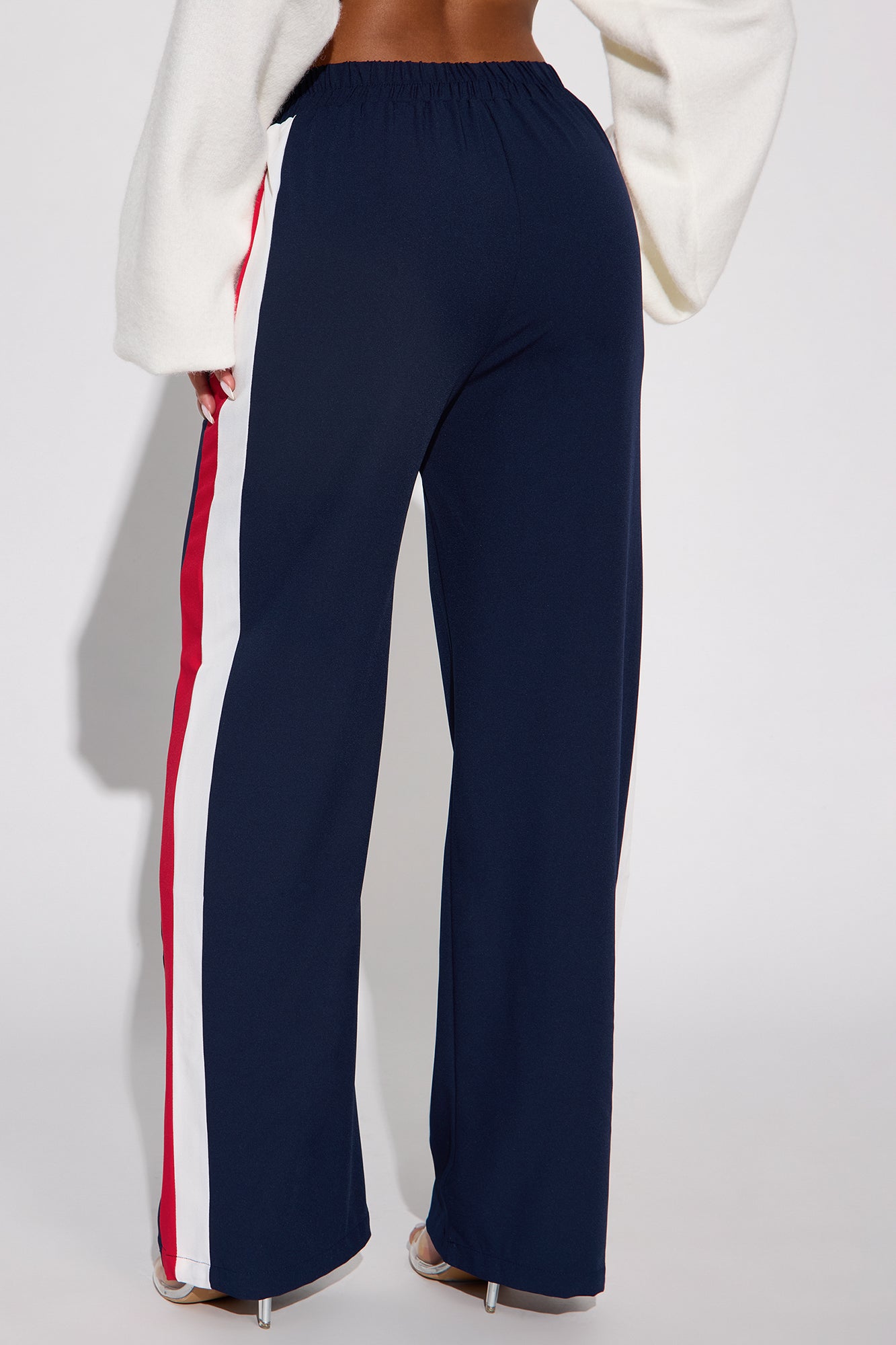 Aubrina Striped Crepe Pant - Navy/combo