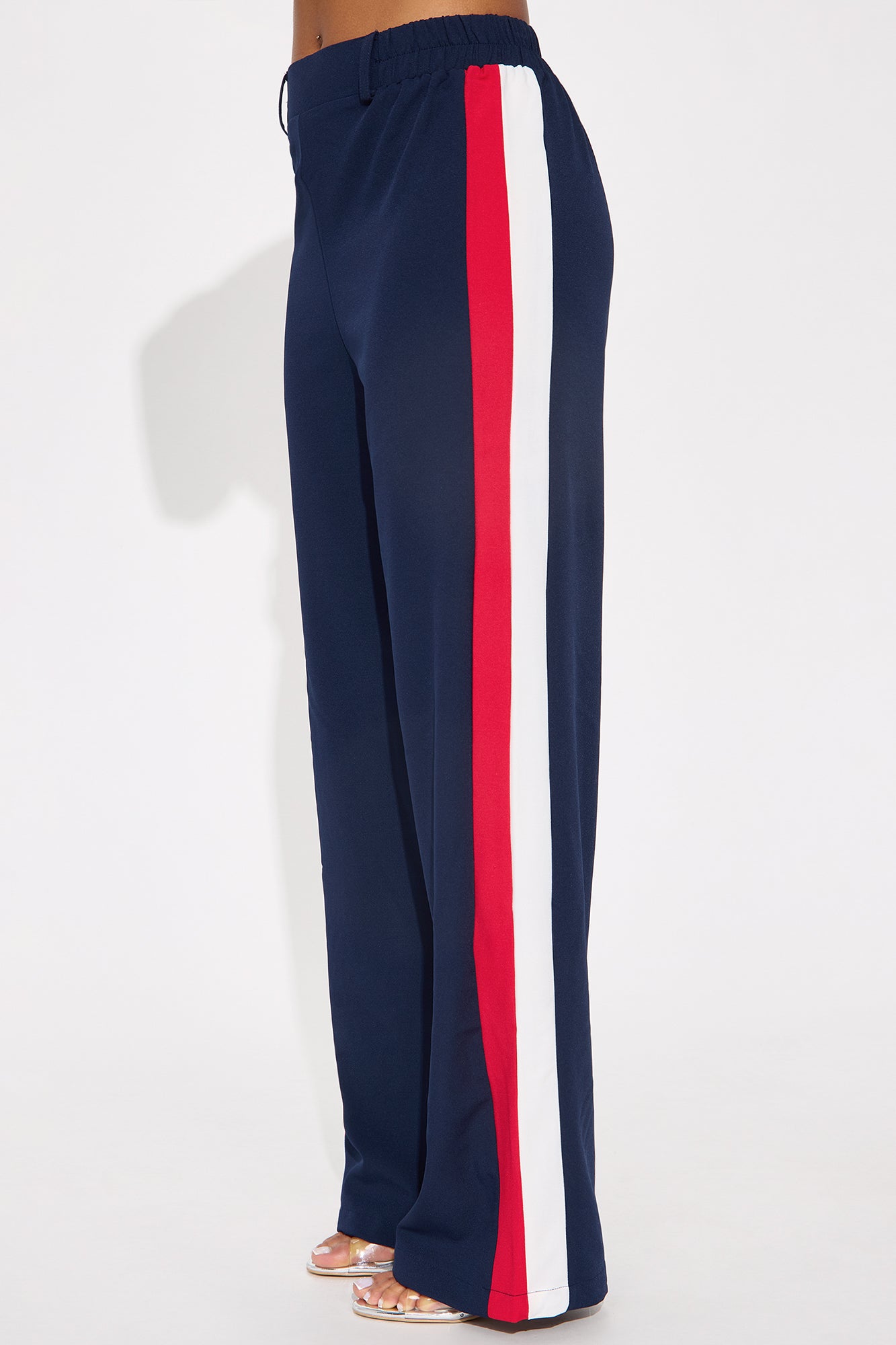 Aubrina Striped Crepe Pant - Navy/combo