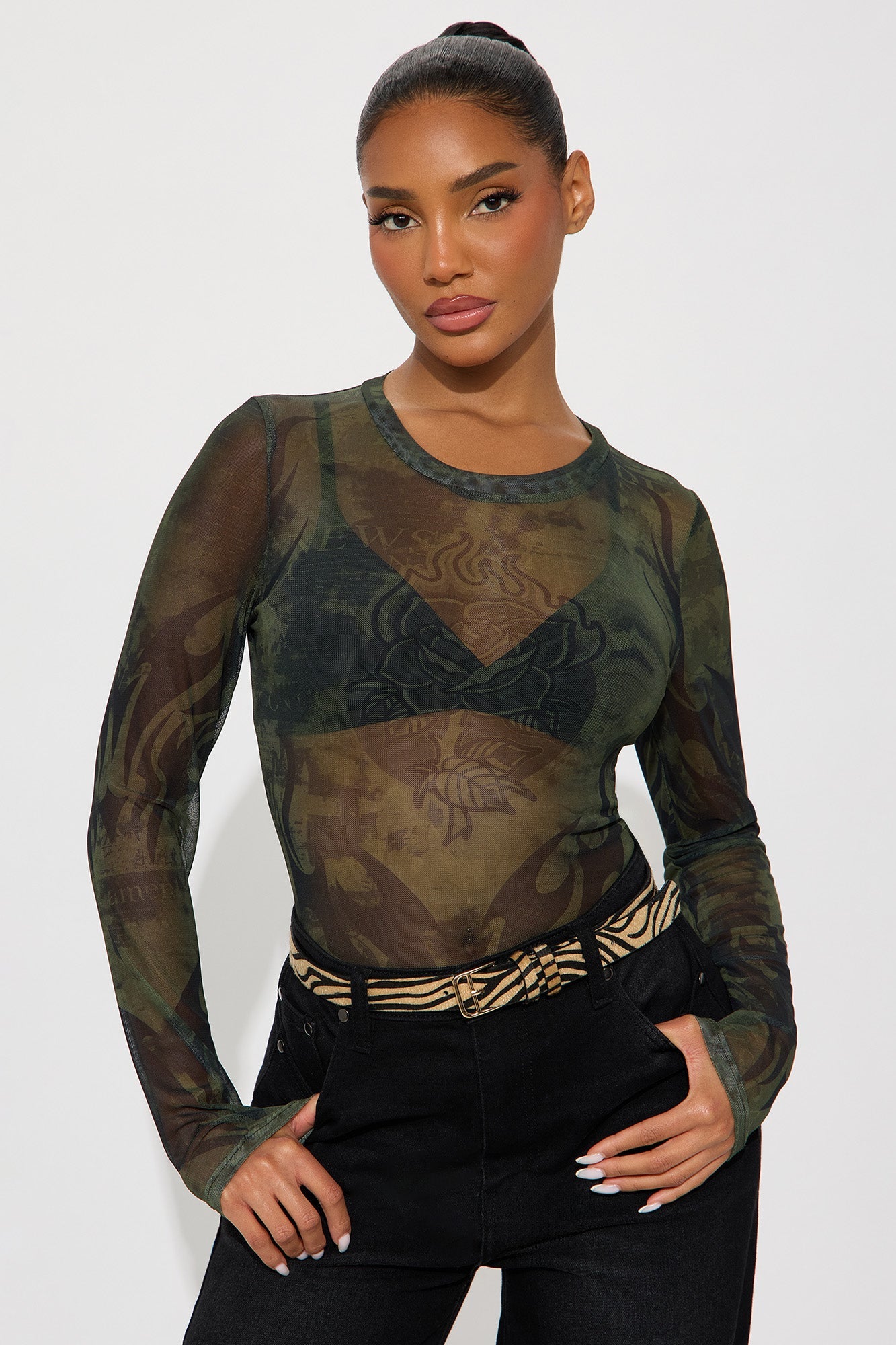 Stripes And Struts Faux Suede Belt - Tan