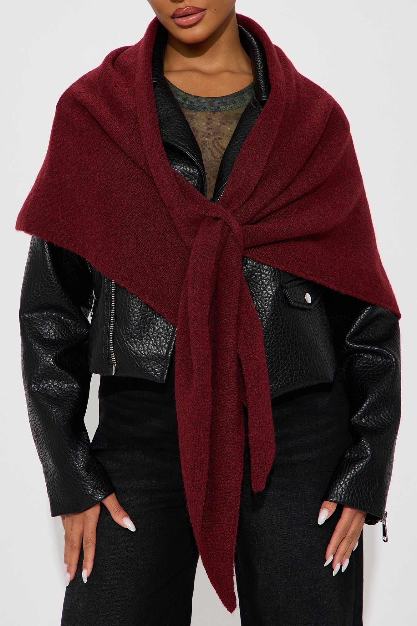 Harper Triangle Scarf - Burgundy