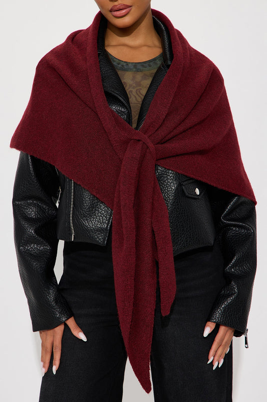 Harper Triangle Scarf - Burgundy