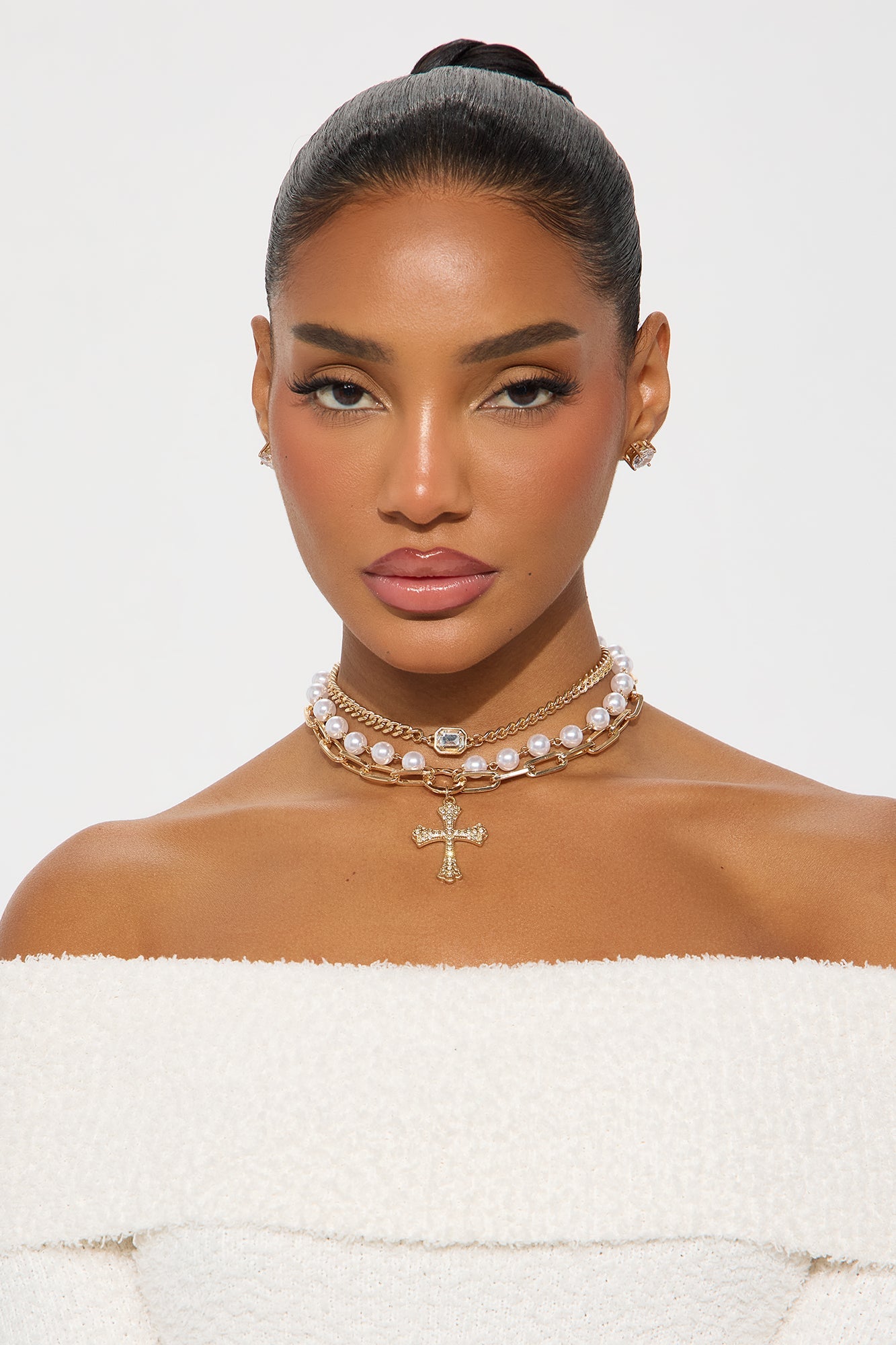 Heavenly Chic Layered Necklace - Gold/Clear
