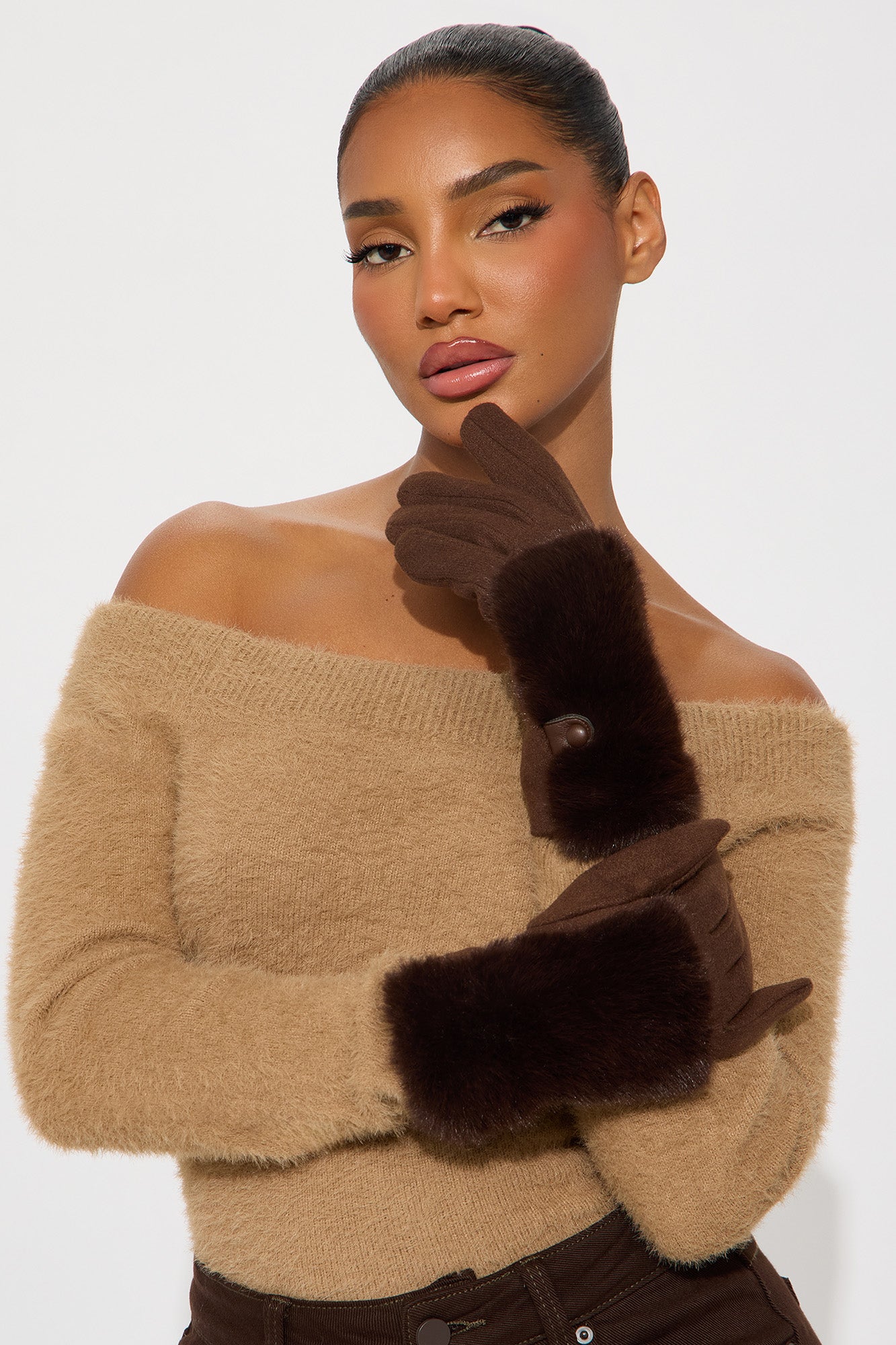 Keep Me Warm Gloves - Brown