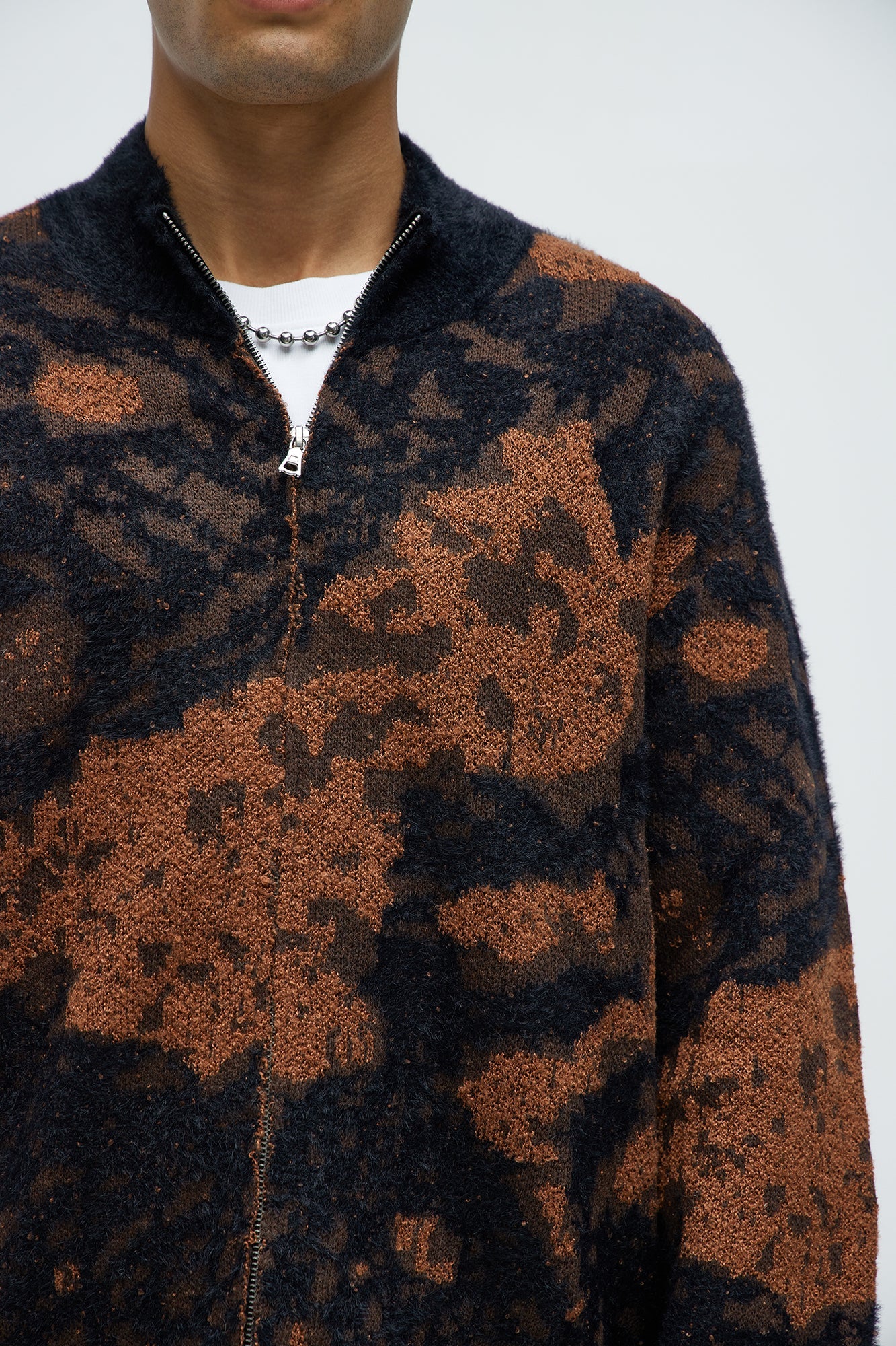 Lock It In Zip Sweater - Brown Combo