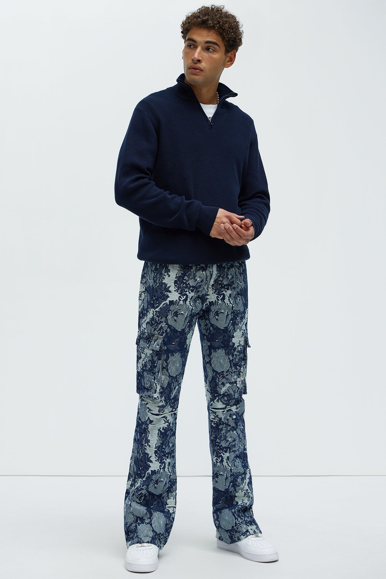 Shawn Quarter Zip Sweater - Navy