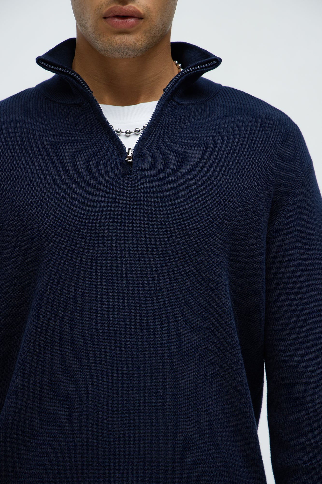 Shawn Quarter Zip Sweater - Navy