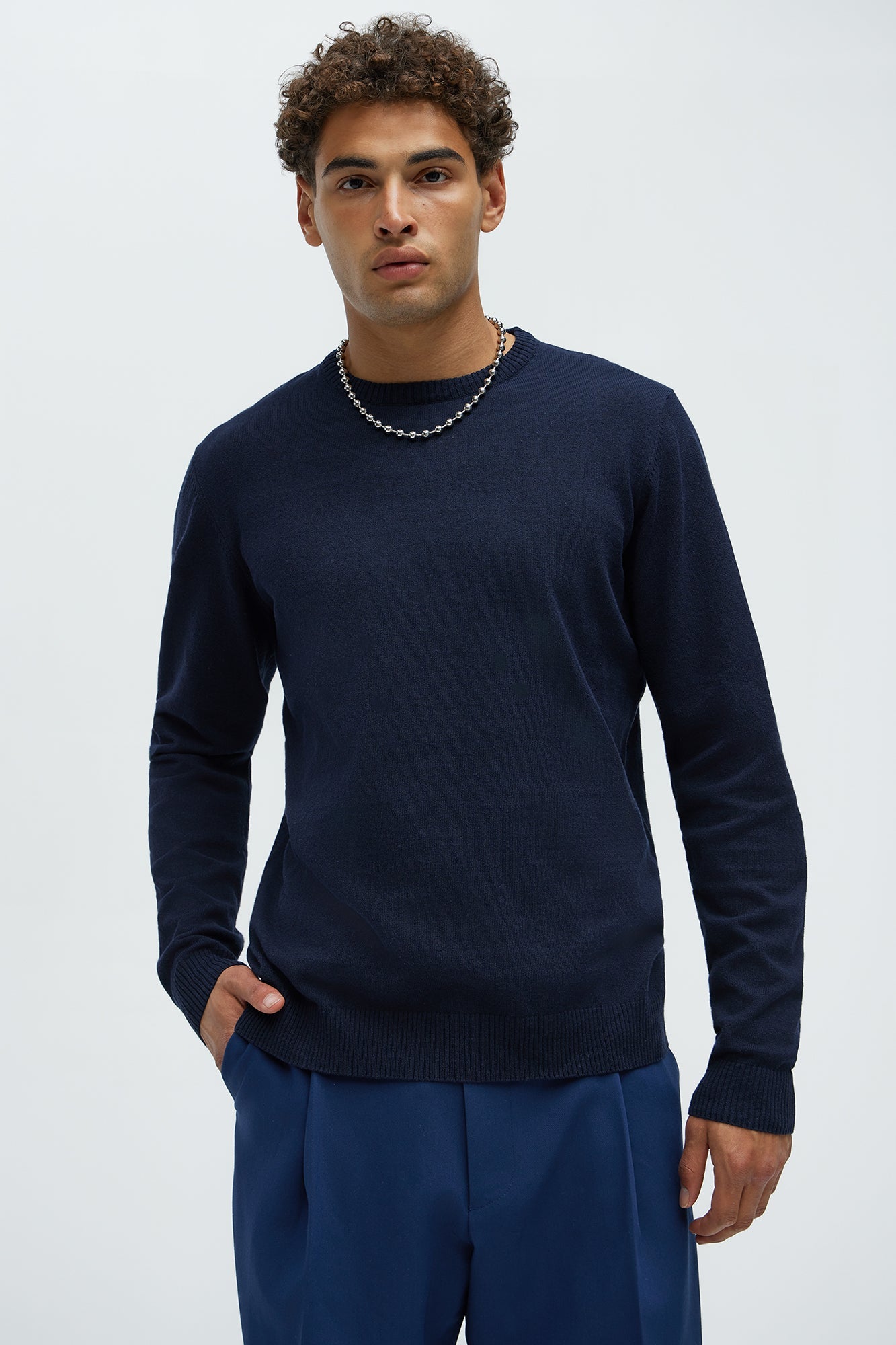 Cozy and Cool Crewneck Sweater - Navy