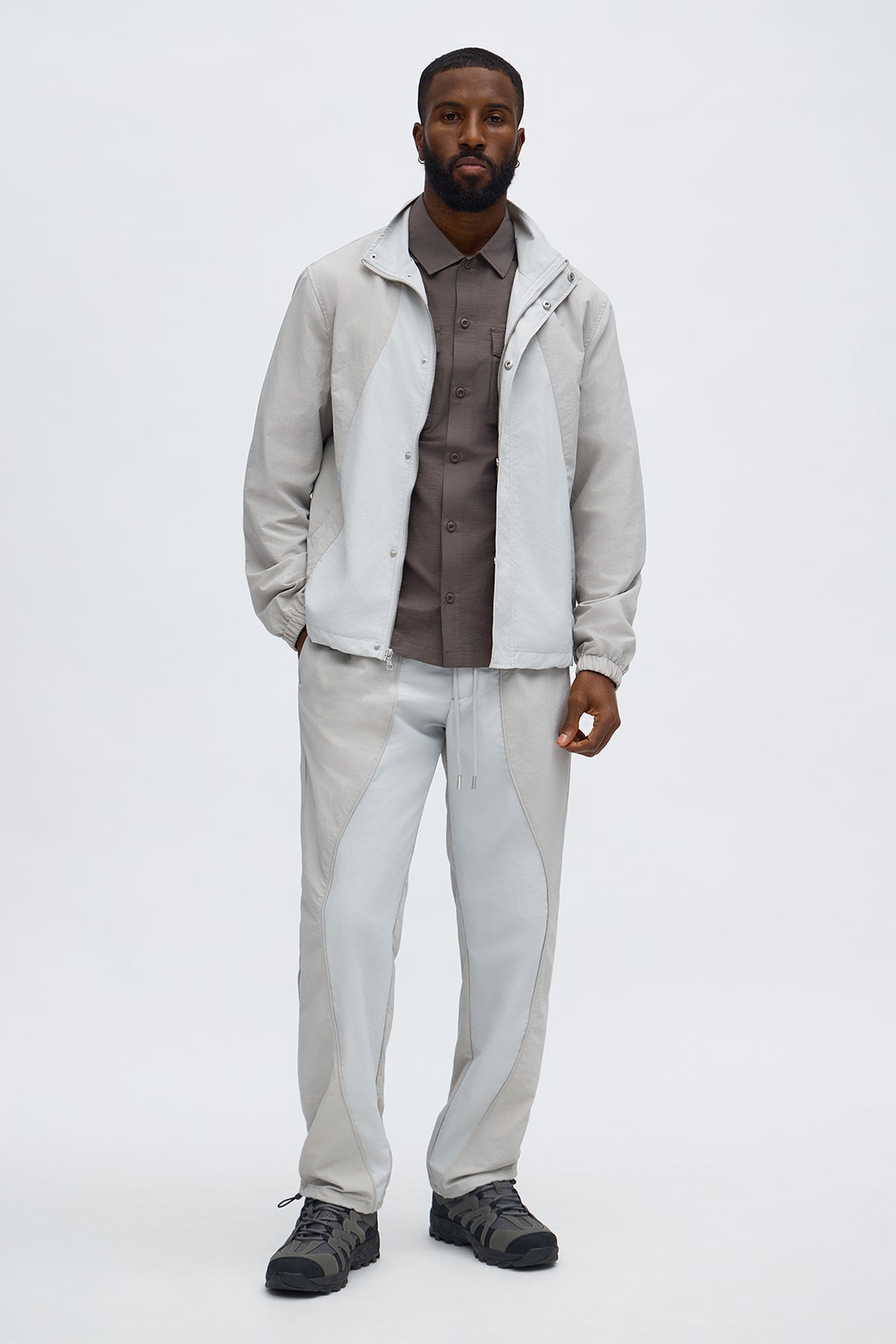 Straight Big Waves Track Pant - Grey