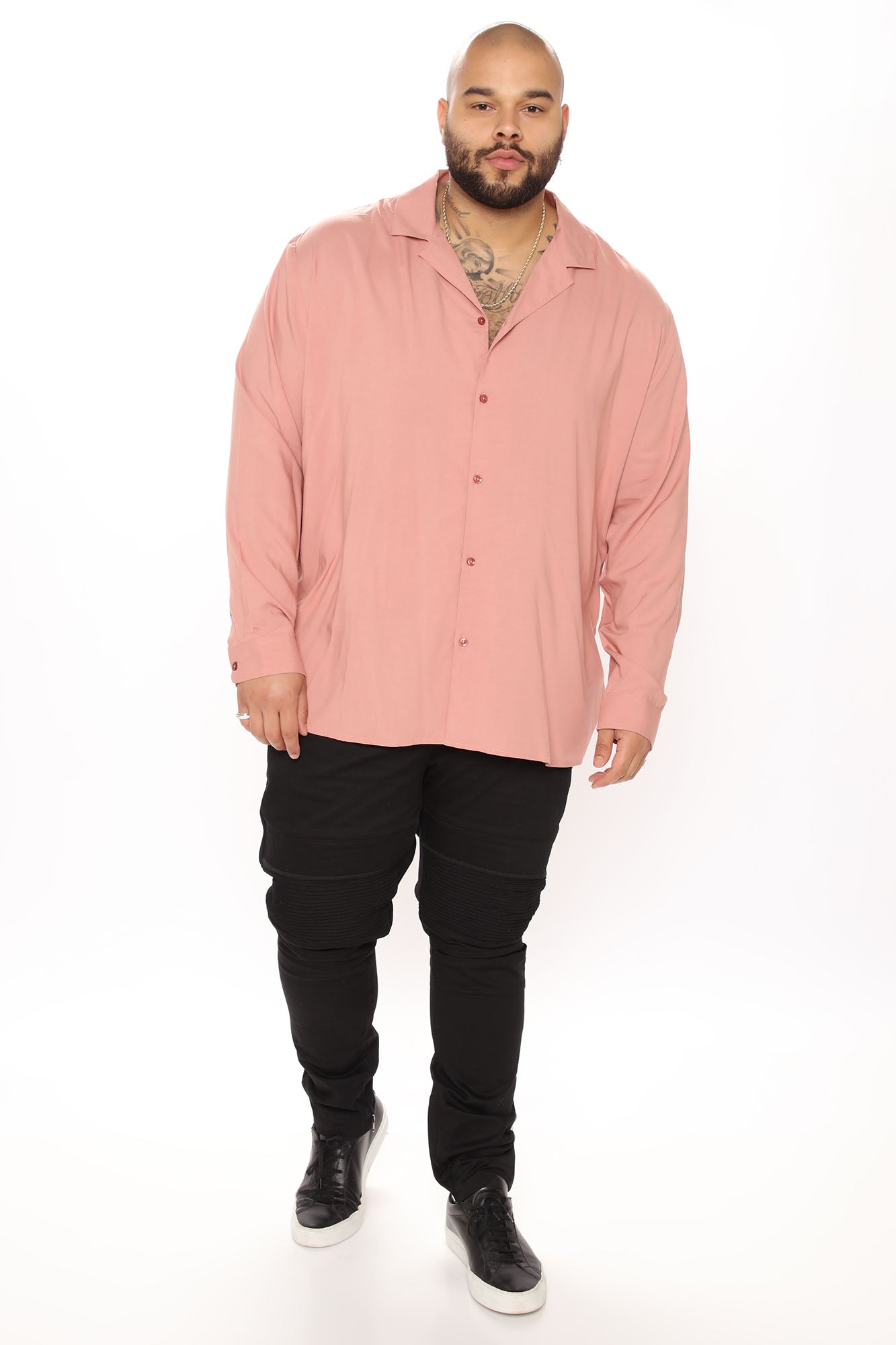 Dawson Relaxed Long Sleeve Button Up Shirt - Mauve