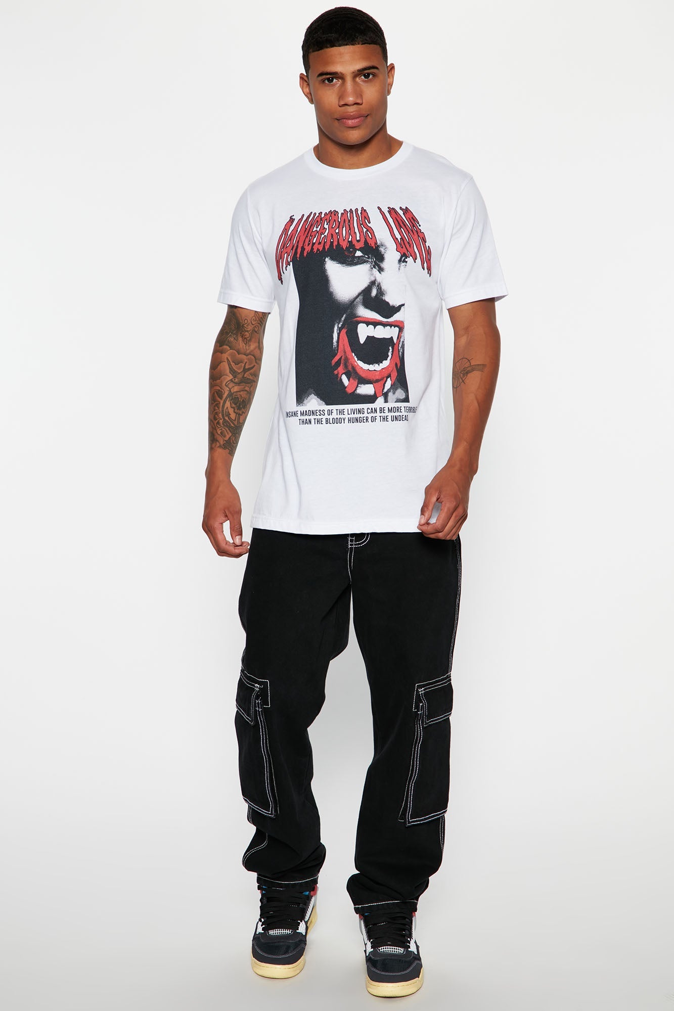 Contrast Lining Carpenter Straight Jeans - Black